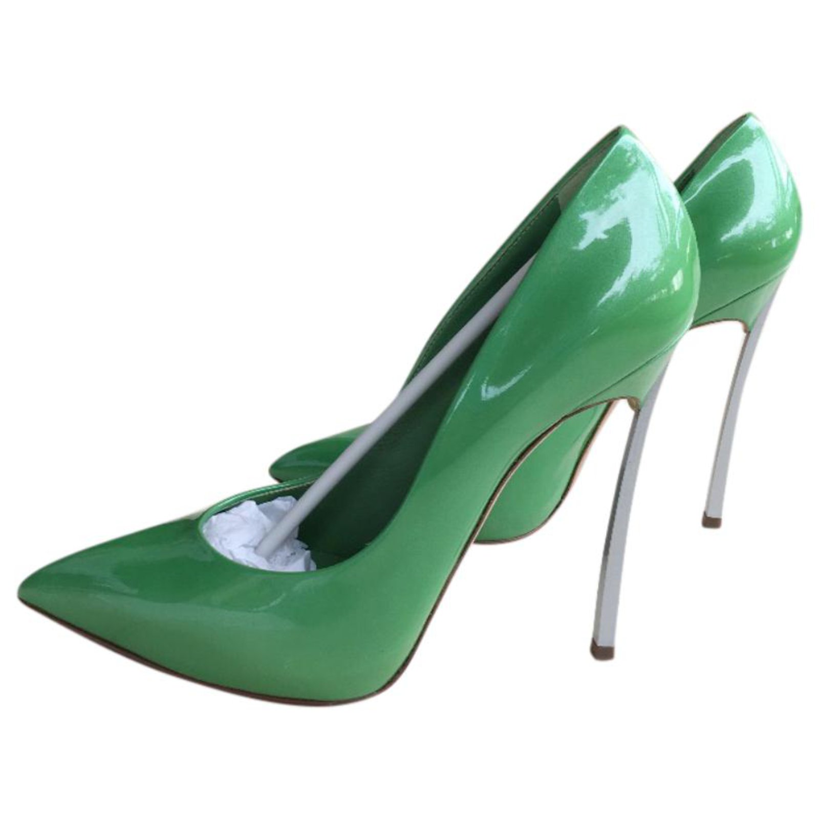 jazz believe Lazy Casadei green patent leather pumps ref.125213 - Joli Closet