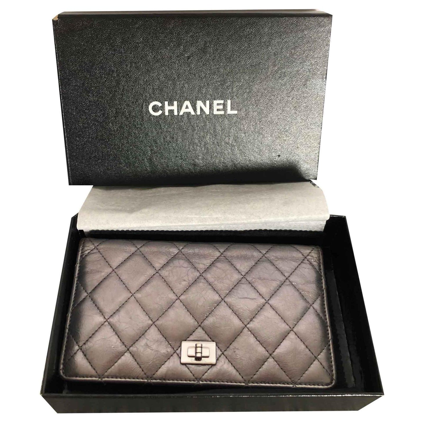 Chanel 2.55 Grey Leather ref.125356 - Joli Closet