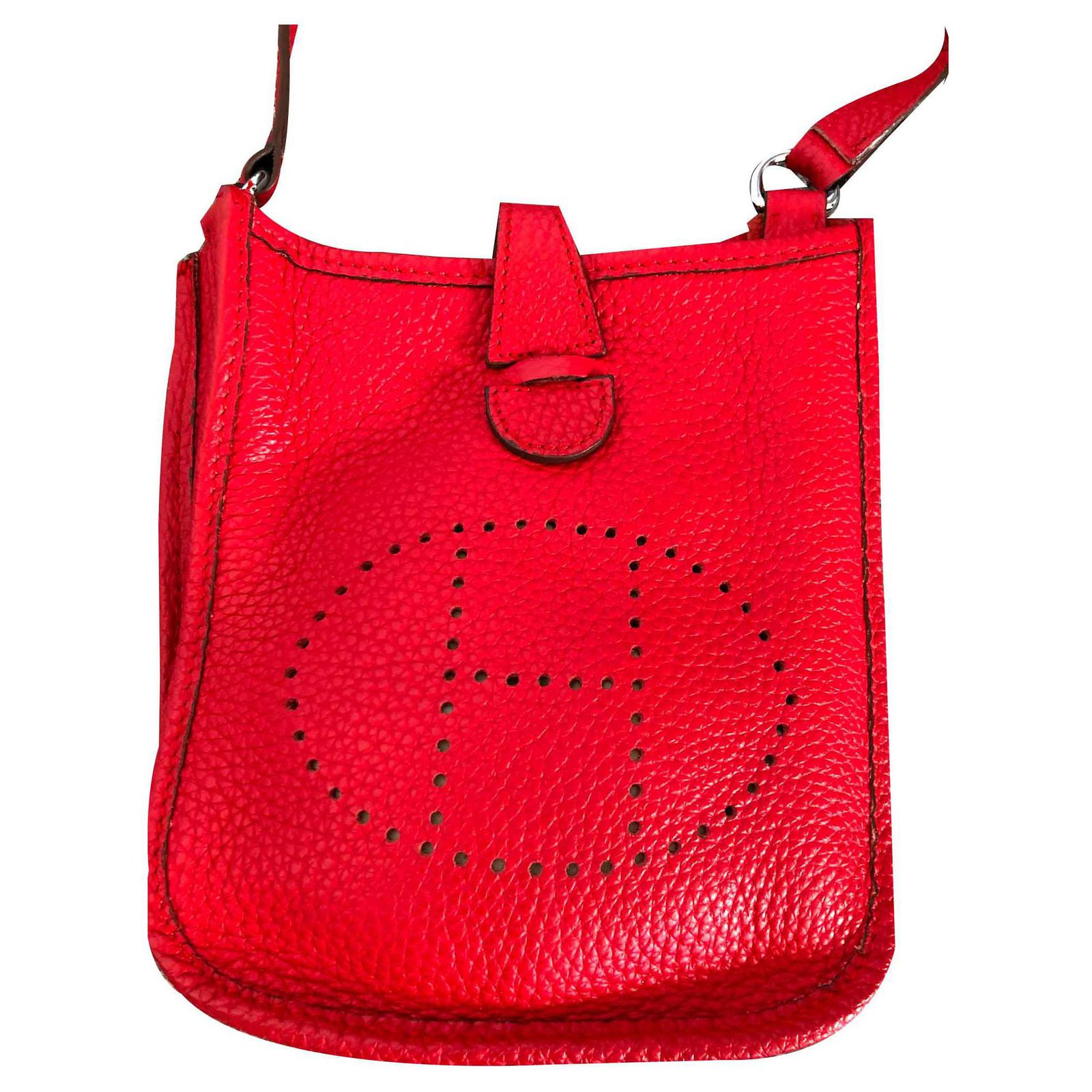 Hermès EVELYNE TPM Handbags Leather Red 