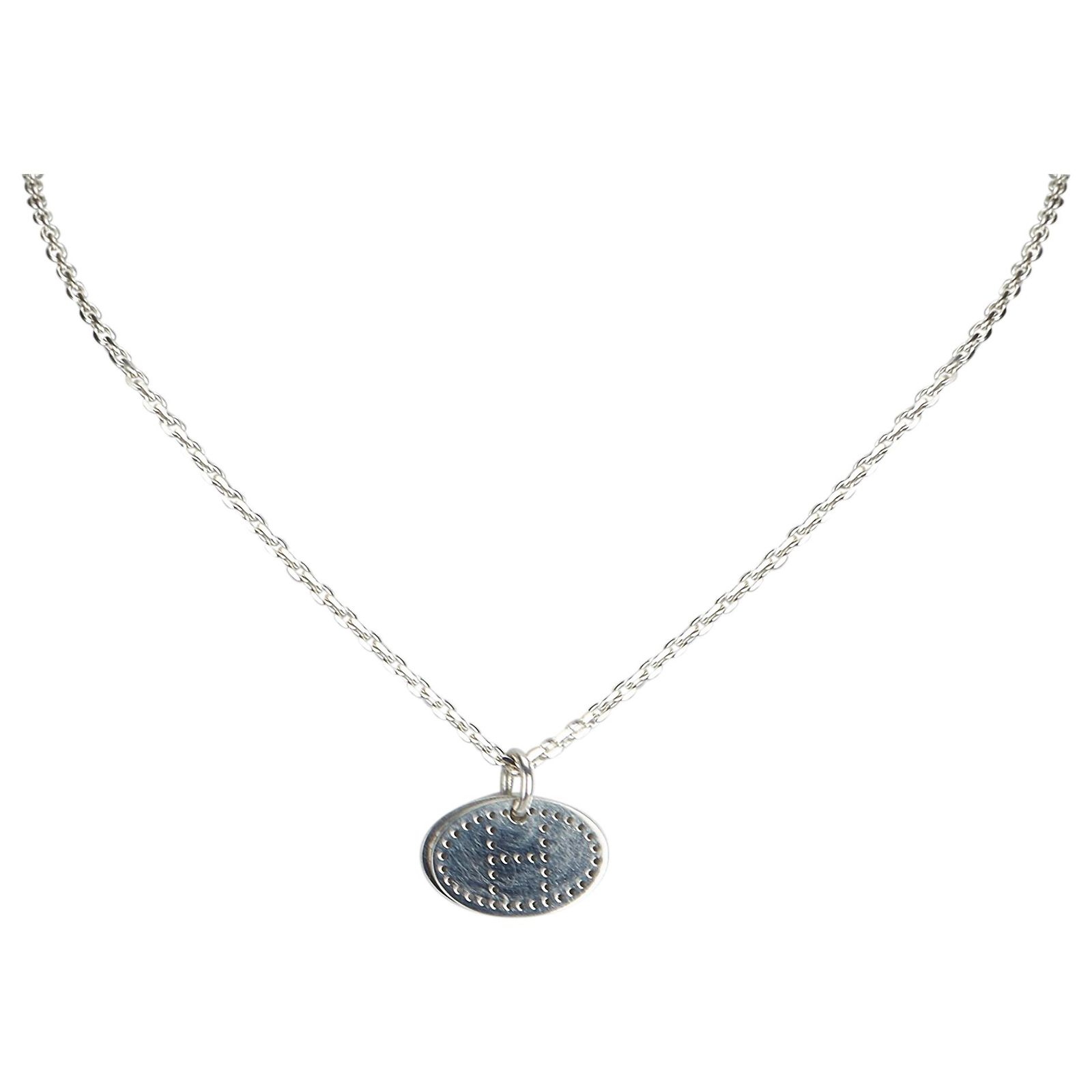 Collier Jumbo Hermès Avec Pendentif Fer à Cheval En Métal Argenté - Occasion