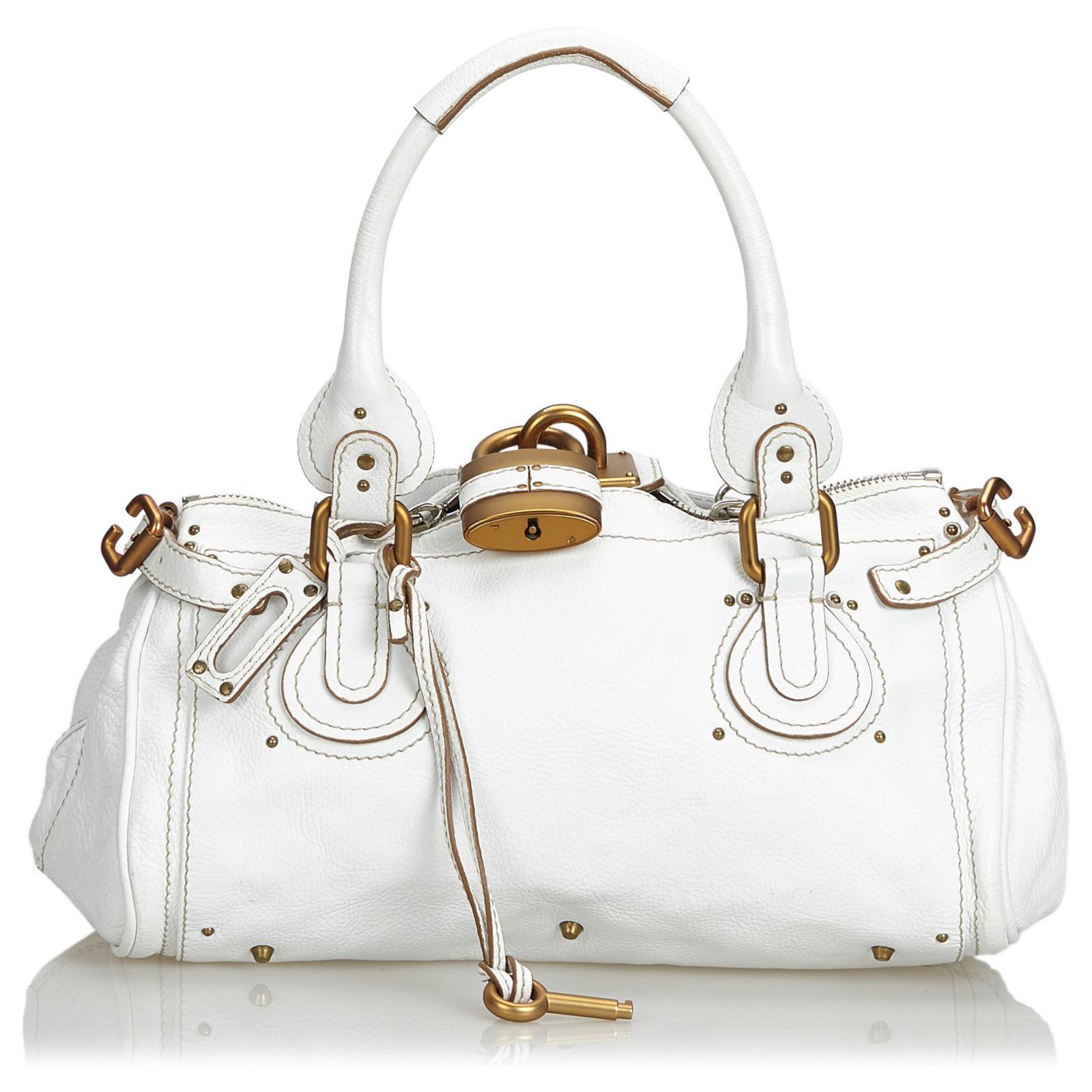 chloe white leather bag