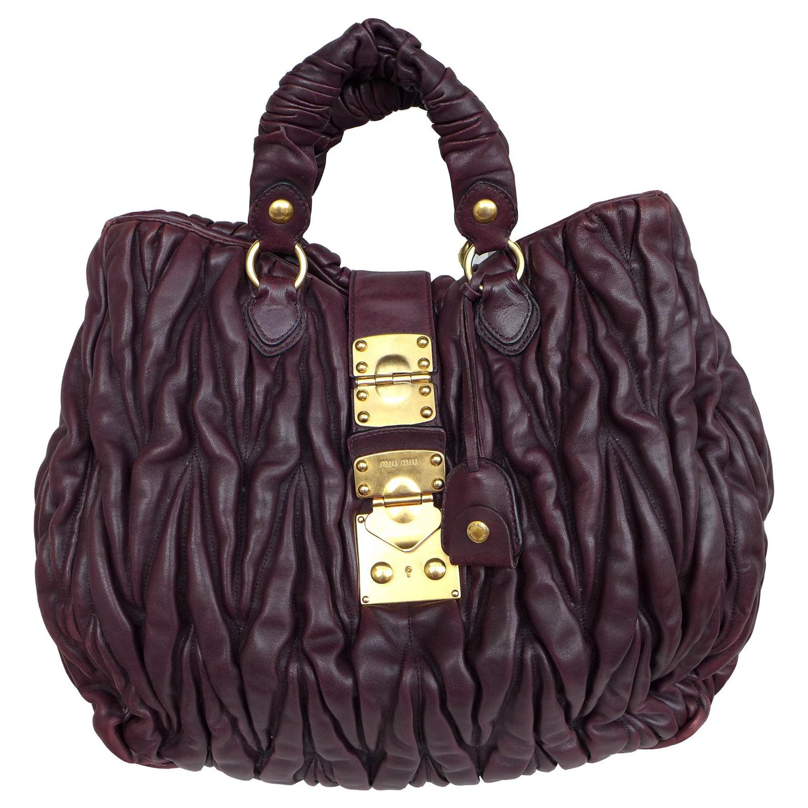 Miu Miu Brown Leather Tote Handbag