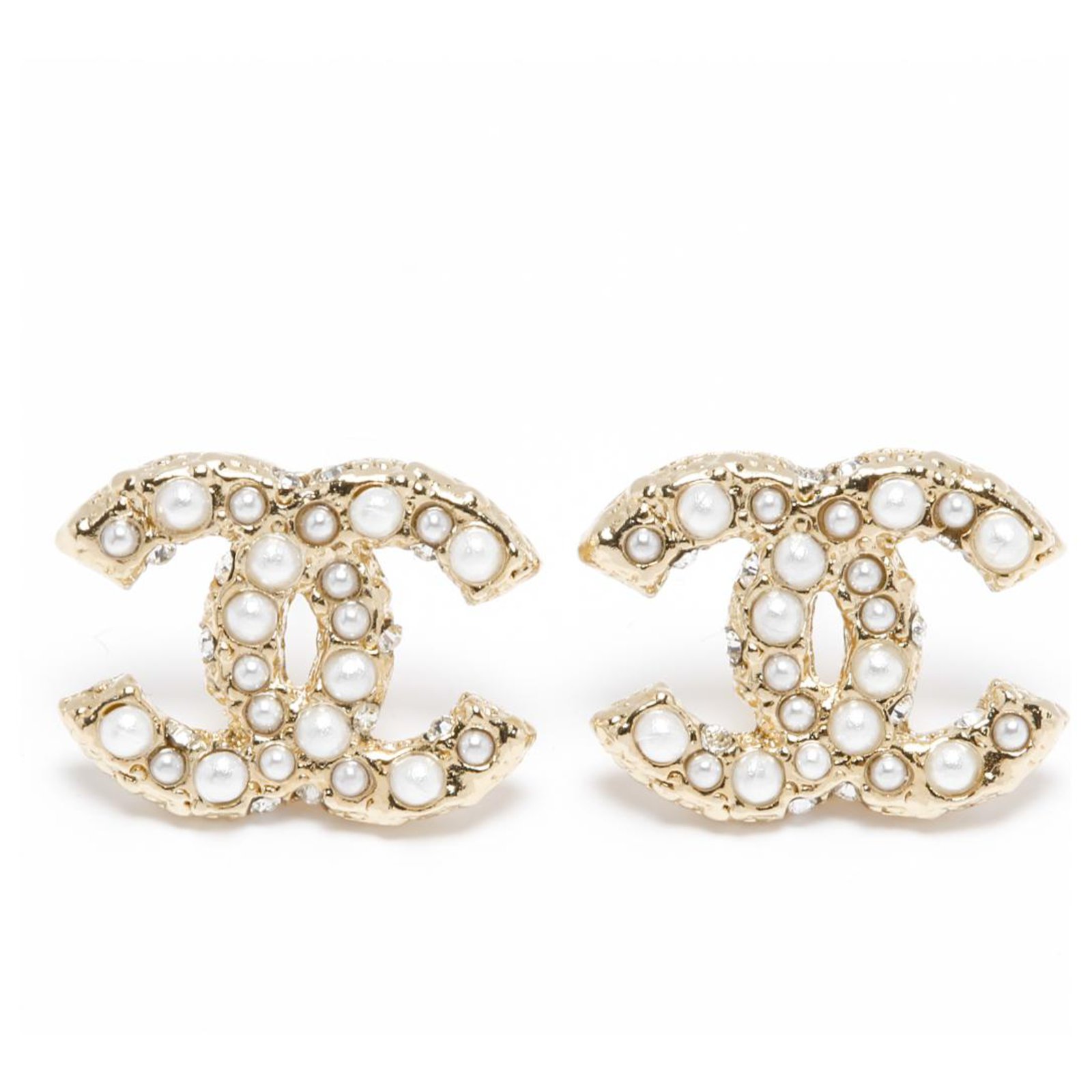 Chanel Mini CC Crystal Stud Earrings Costume Jewellery  THE PURSE AFFAIR