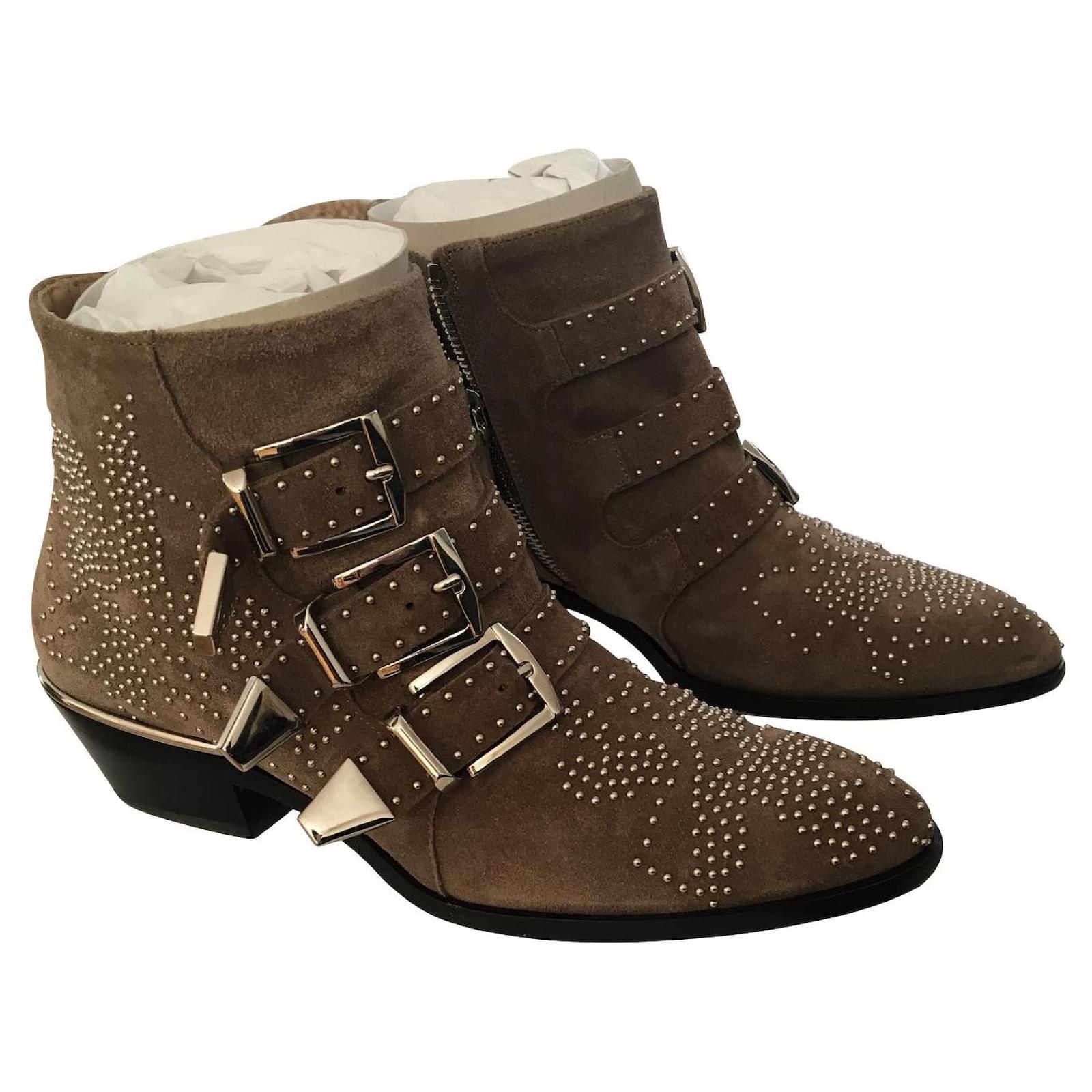 Dark Khaki Chloe Stiefeletten Susanna Chloé Susanna Silber Beige