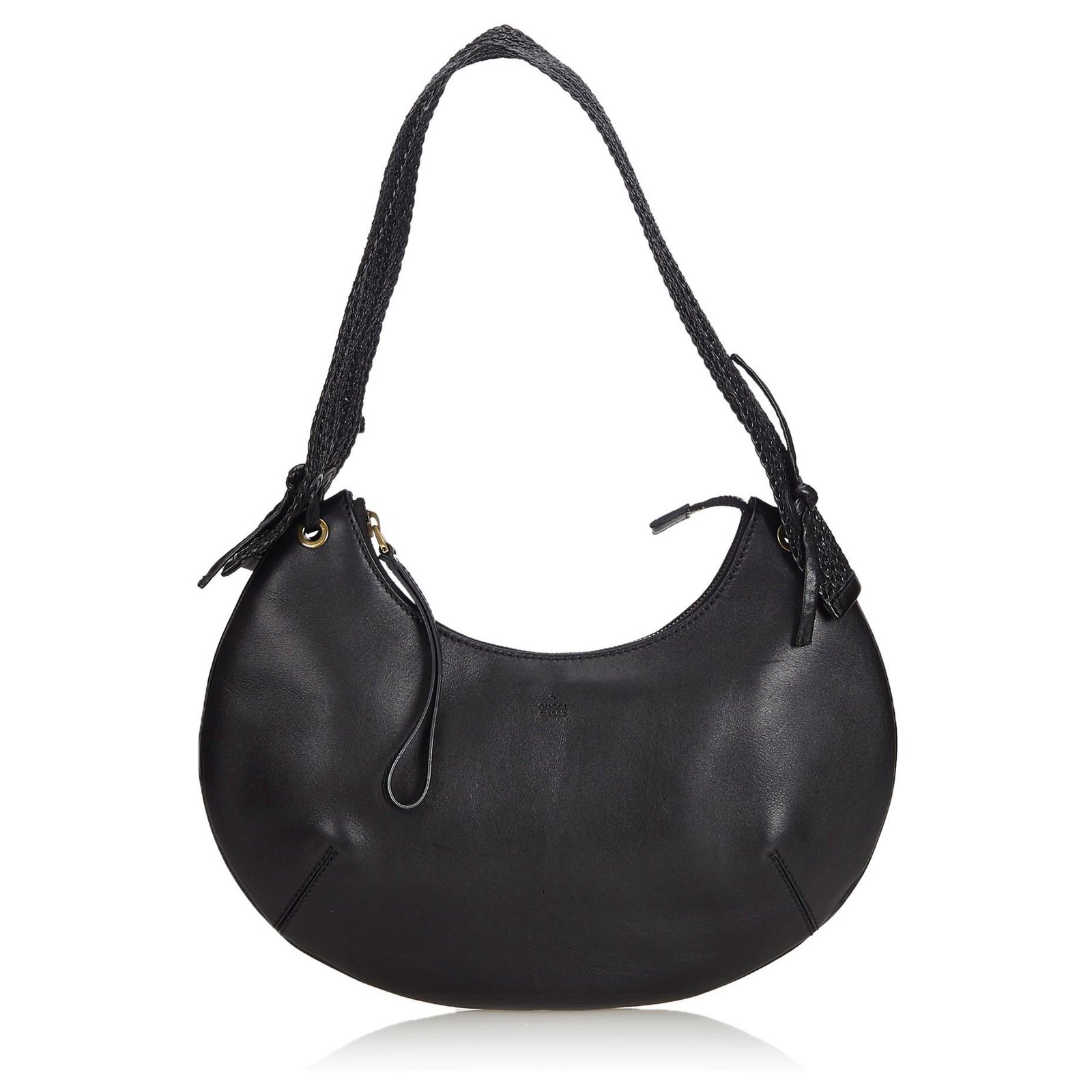 Gucci Demi Lune Black Leather Shoulder Bag (Pre-Owned)