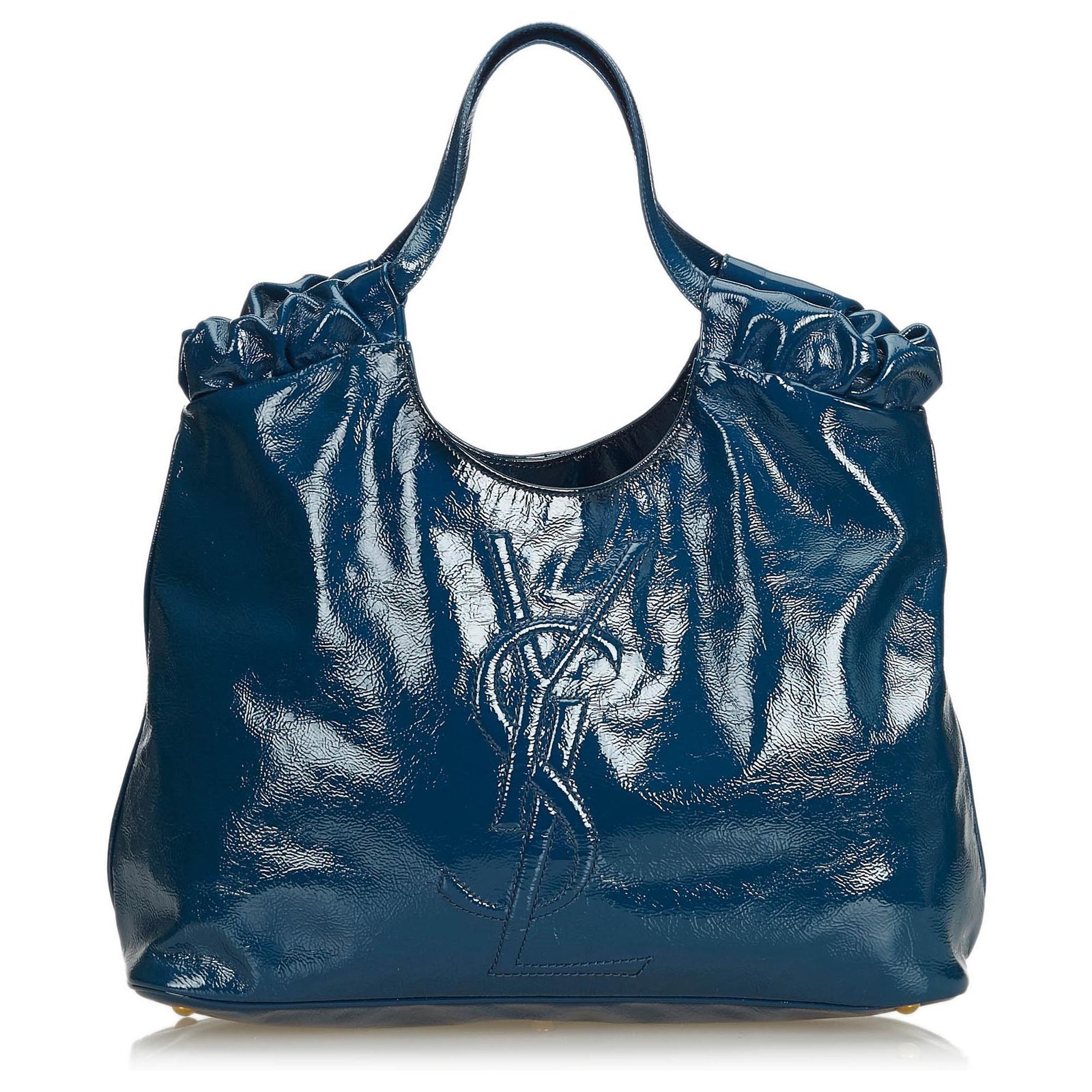 Patent Leather Tote Blue