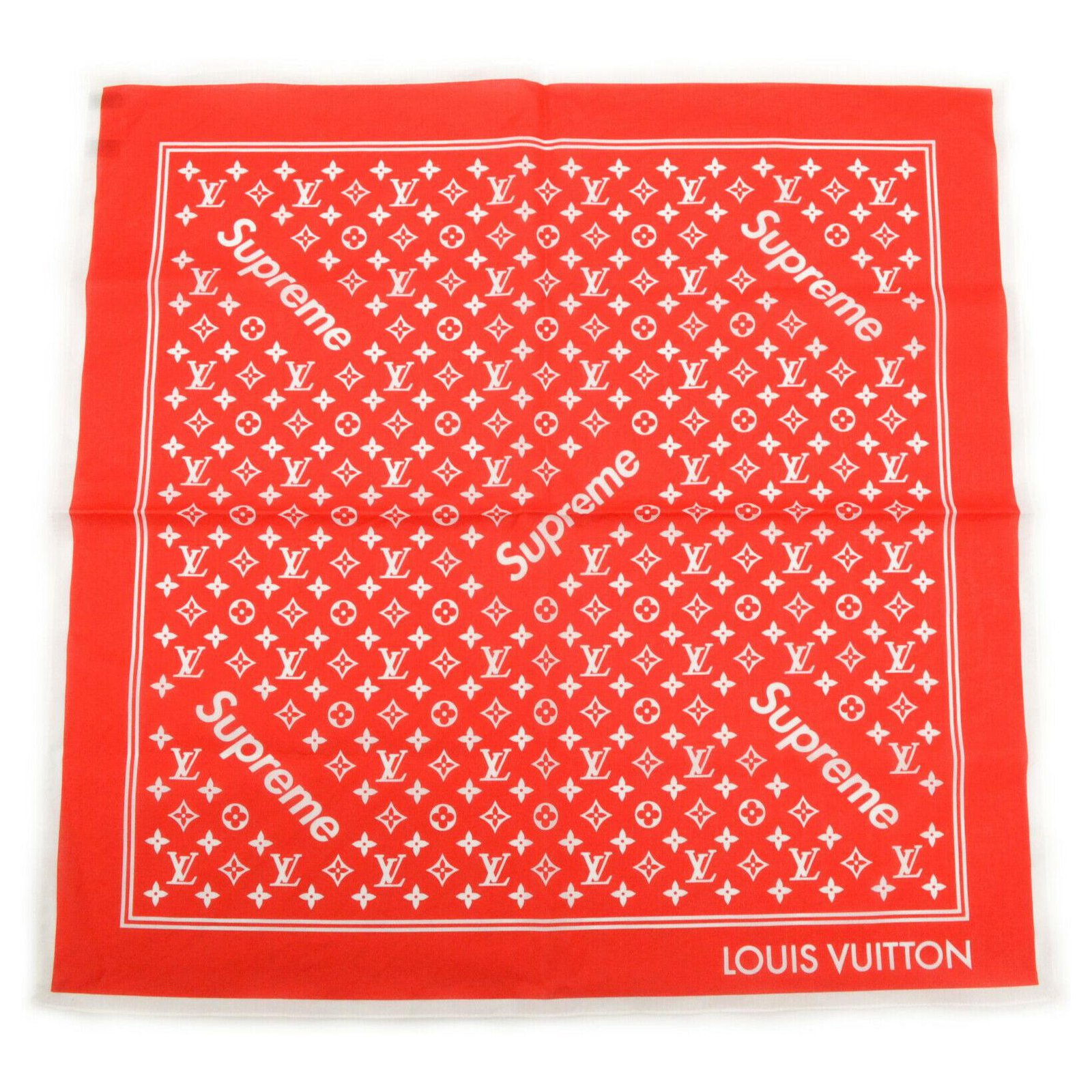 Autre Marque Louis Vuitton x Supreme Monogram Scarf Red Cotton ref