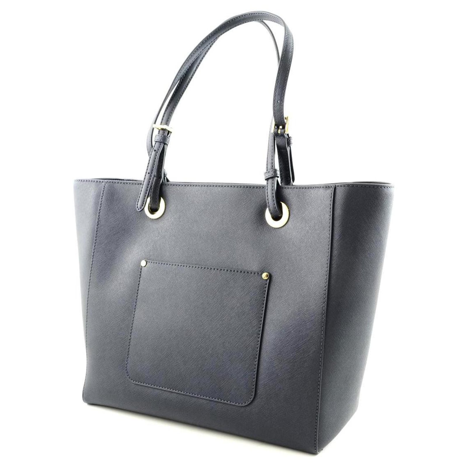 Michael Kors Black Leather Tote Bag Blue