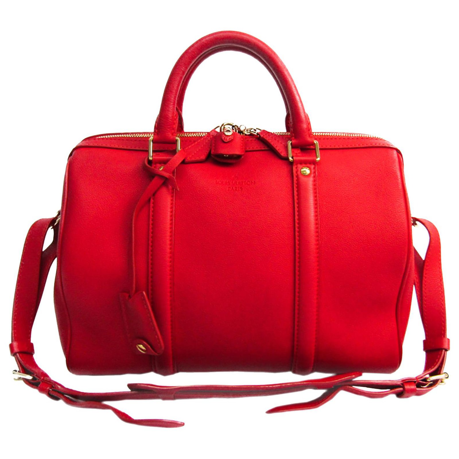 Louis Vuitton Red Leather SC Bag PM Pony-style calfskin ref.128413