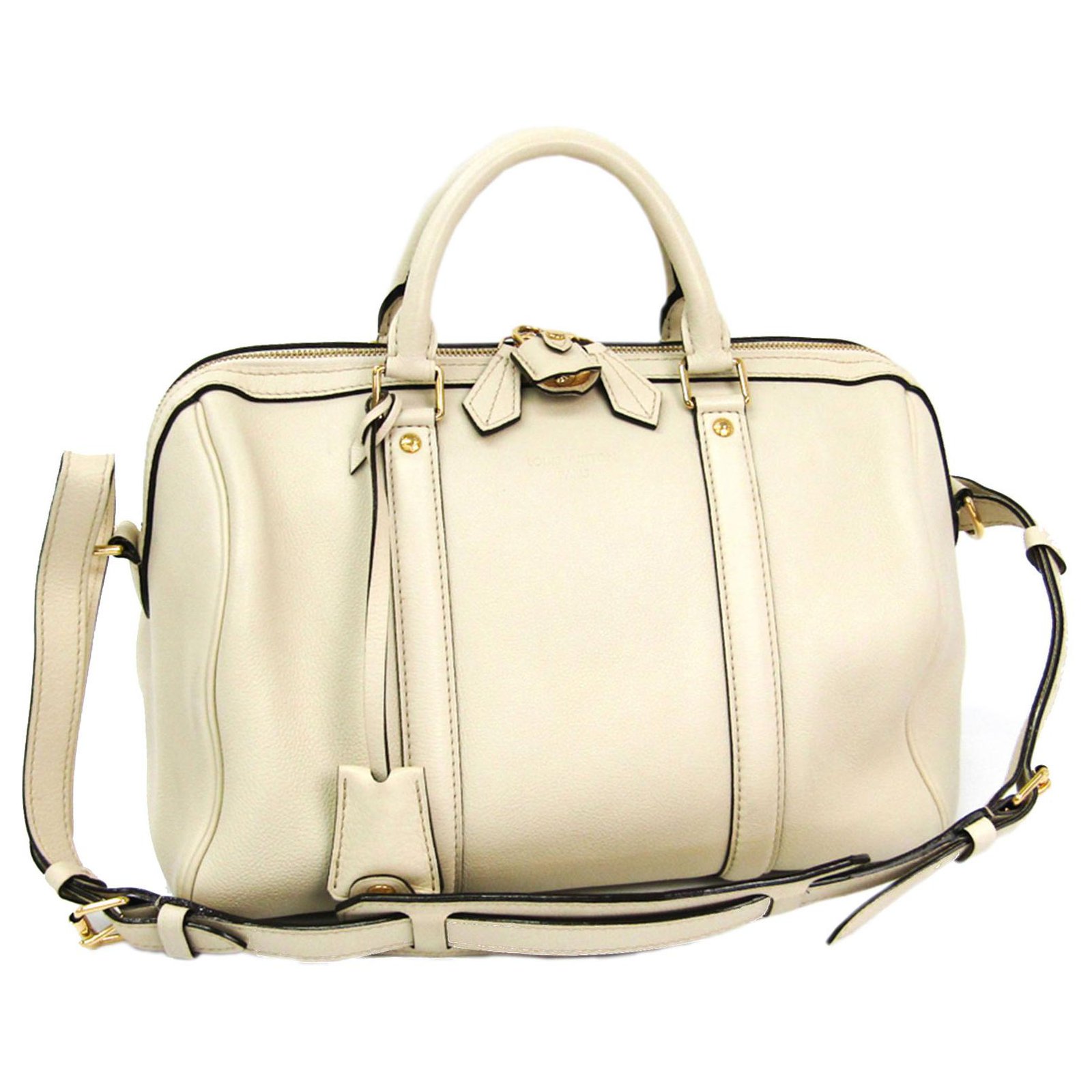 Louis Vuitton White Leather SC Bag PM Pony-style calfskin ref