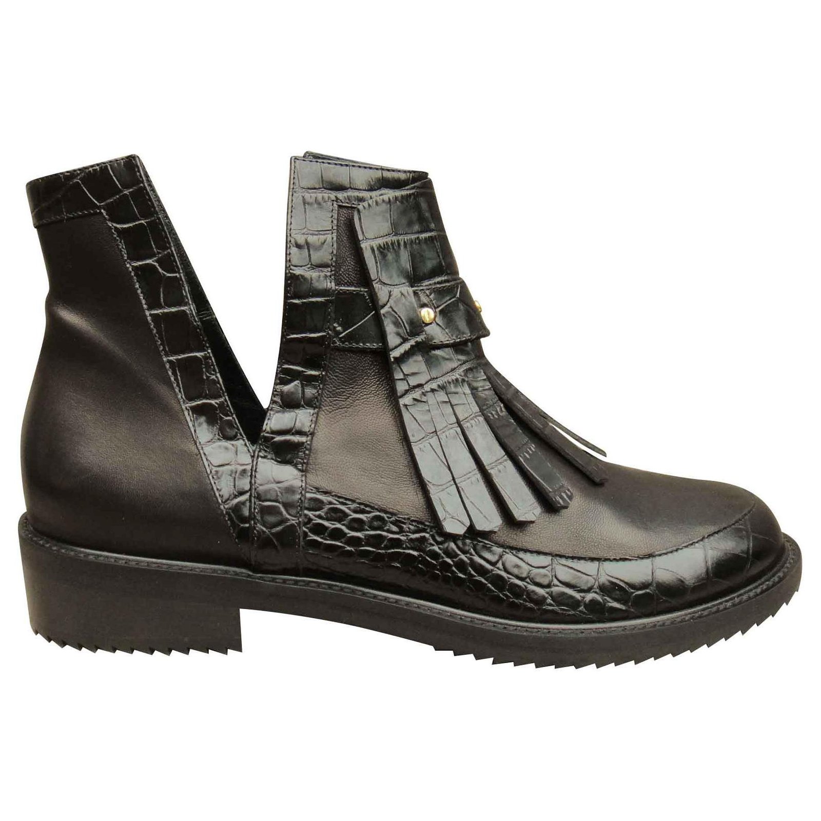 new Aperlai boots Black Leather ref.128596 Joli Closet