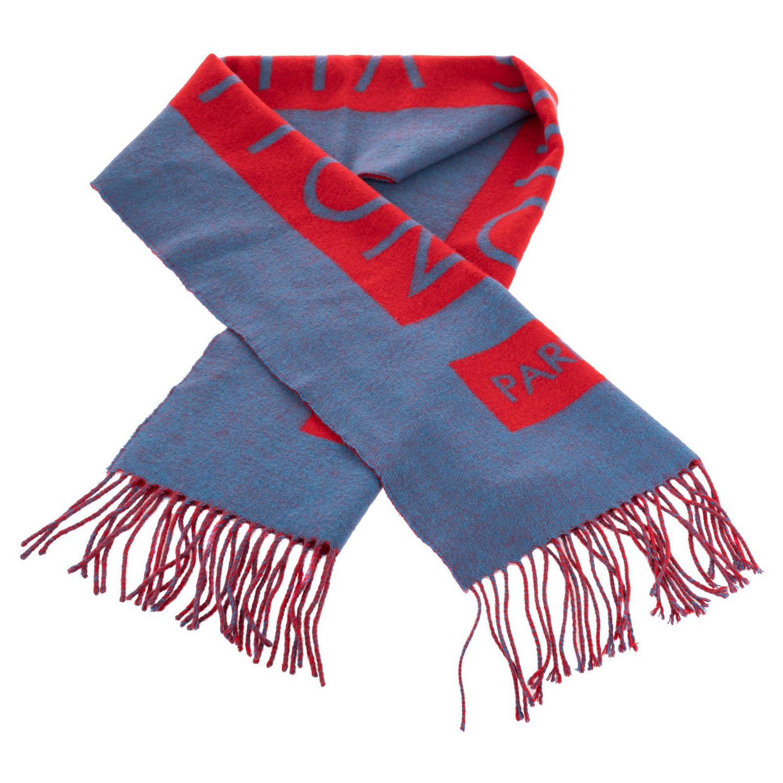 Louis Vuitton scarf in blue / red wool in very good condition! ref.128787 -  Joli Closet