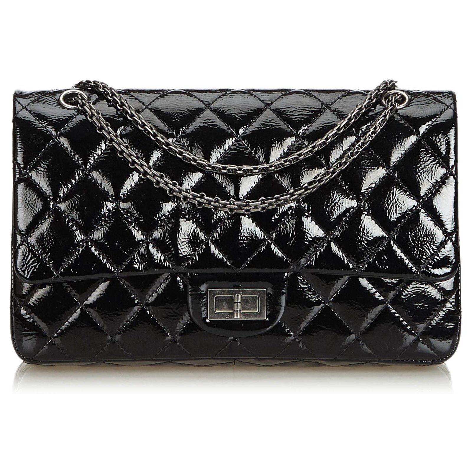 Chanel Black Reissue 227 Quilted Lambskin lined Flap Bag Leather Patent  leather ref.128827 - Joli Closet
