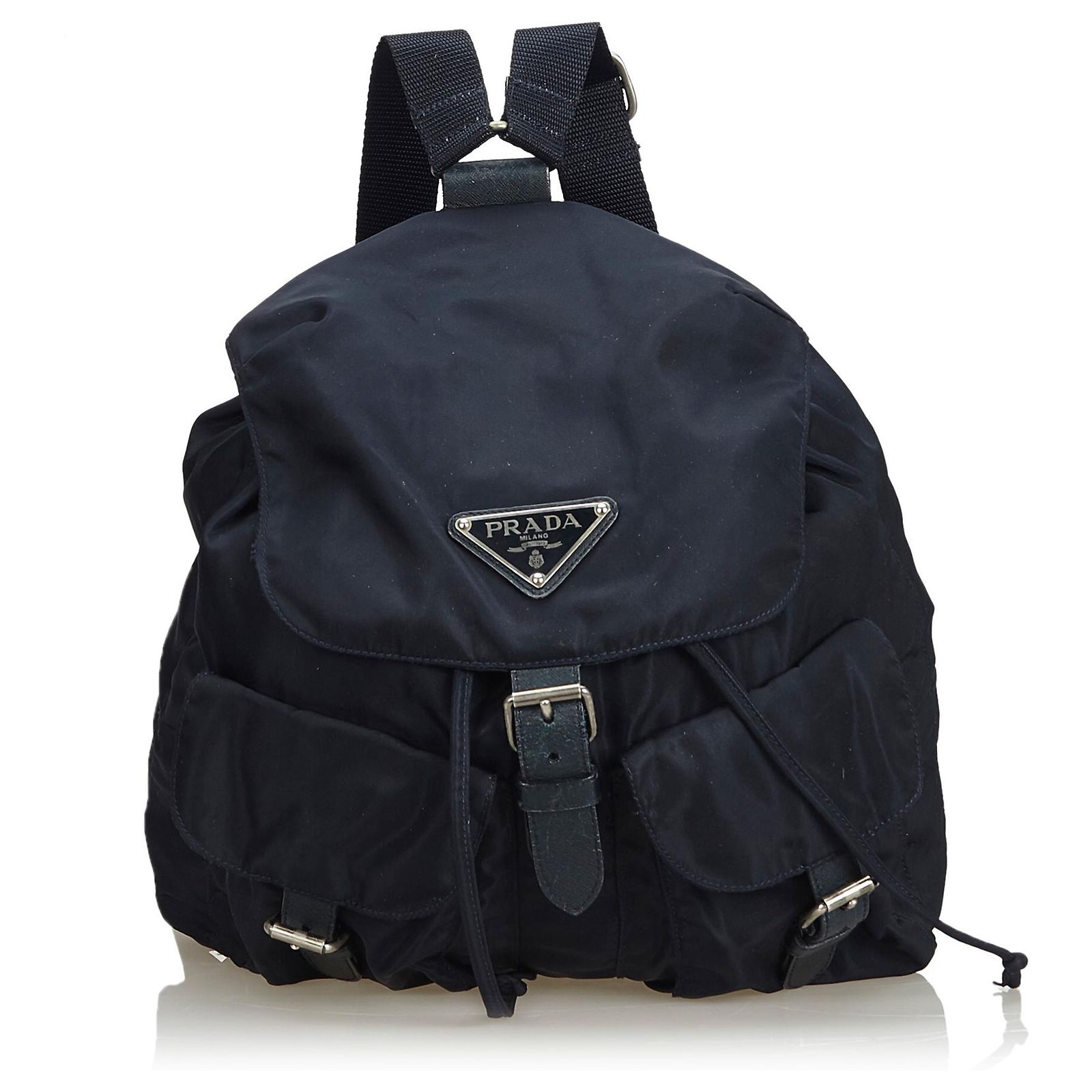 Nylon Drawstring Prada Backpack Dark Blue Prada Re-Edition 1978 Small Re-Nylon Backpack - Blue  main image 2
