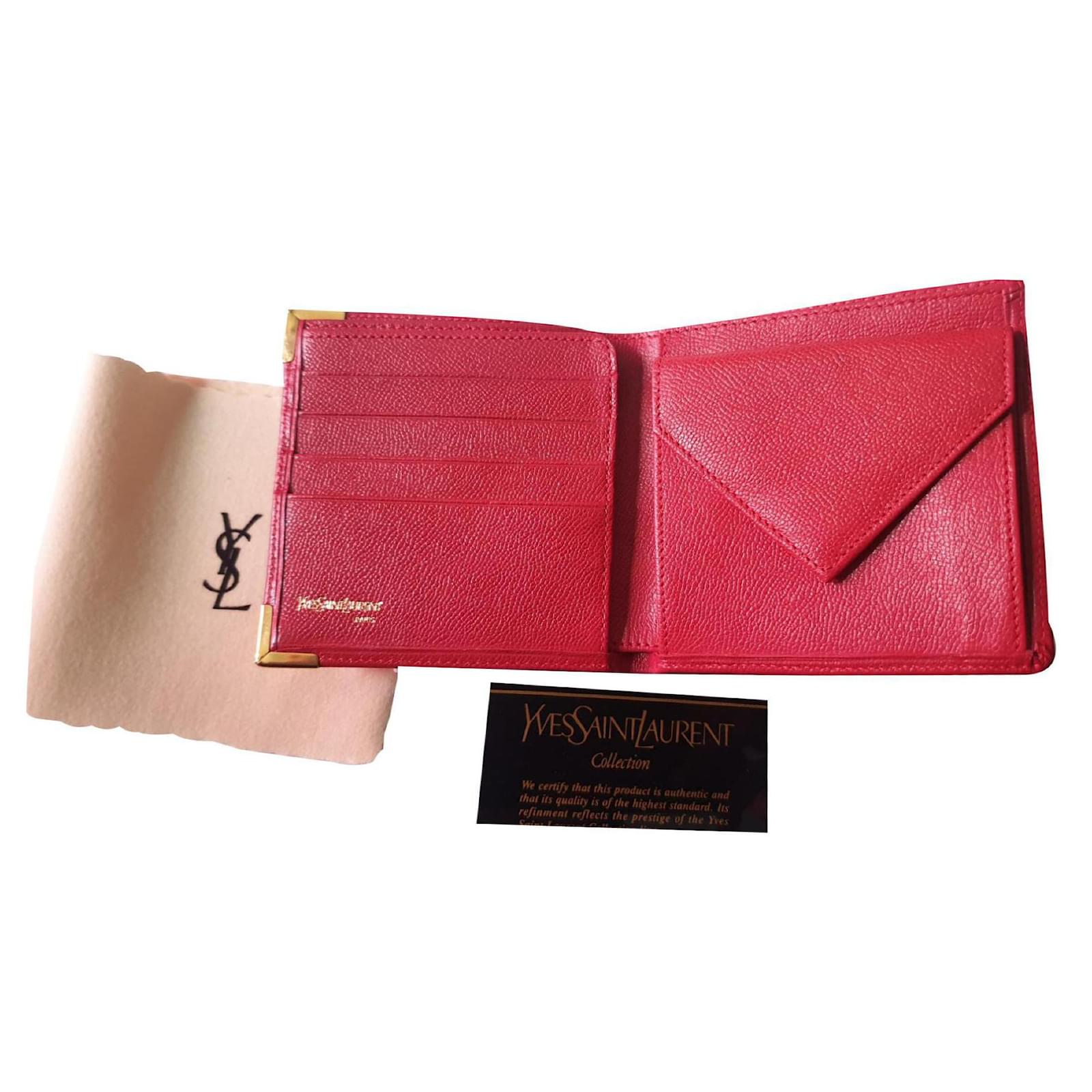 Yves Saint Laurent Wallets Red Leather ref.129029 Joli Closet