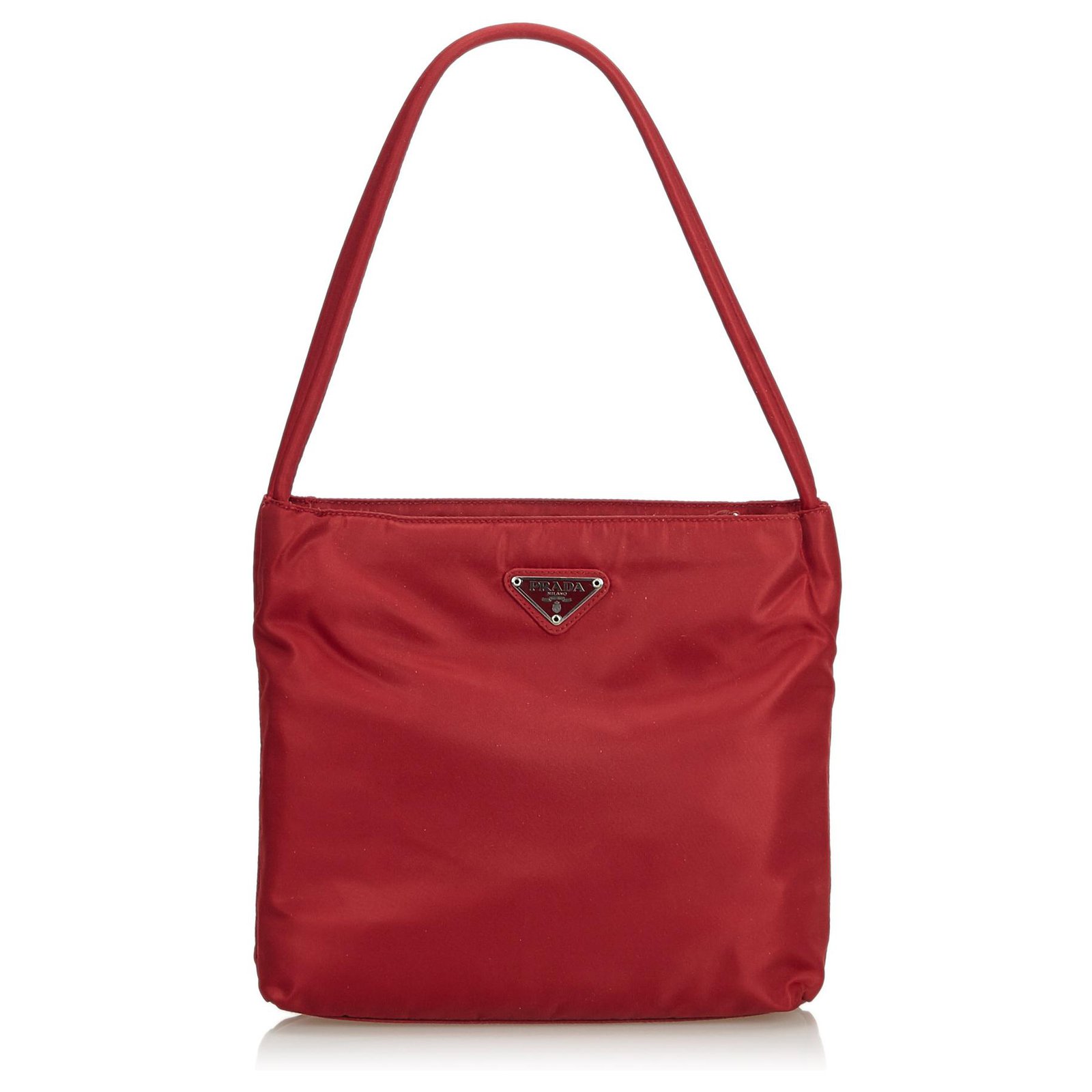 Prada Red Nylon Top Handle Bag