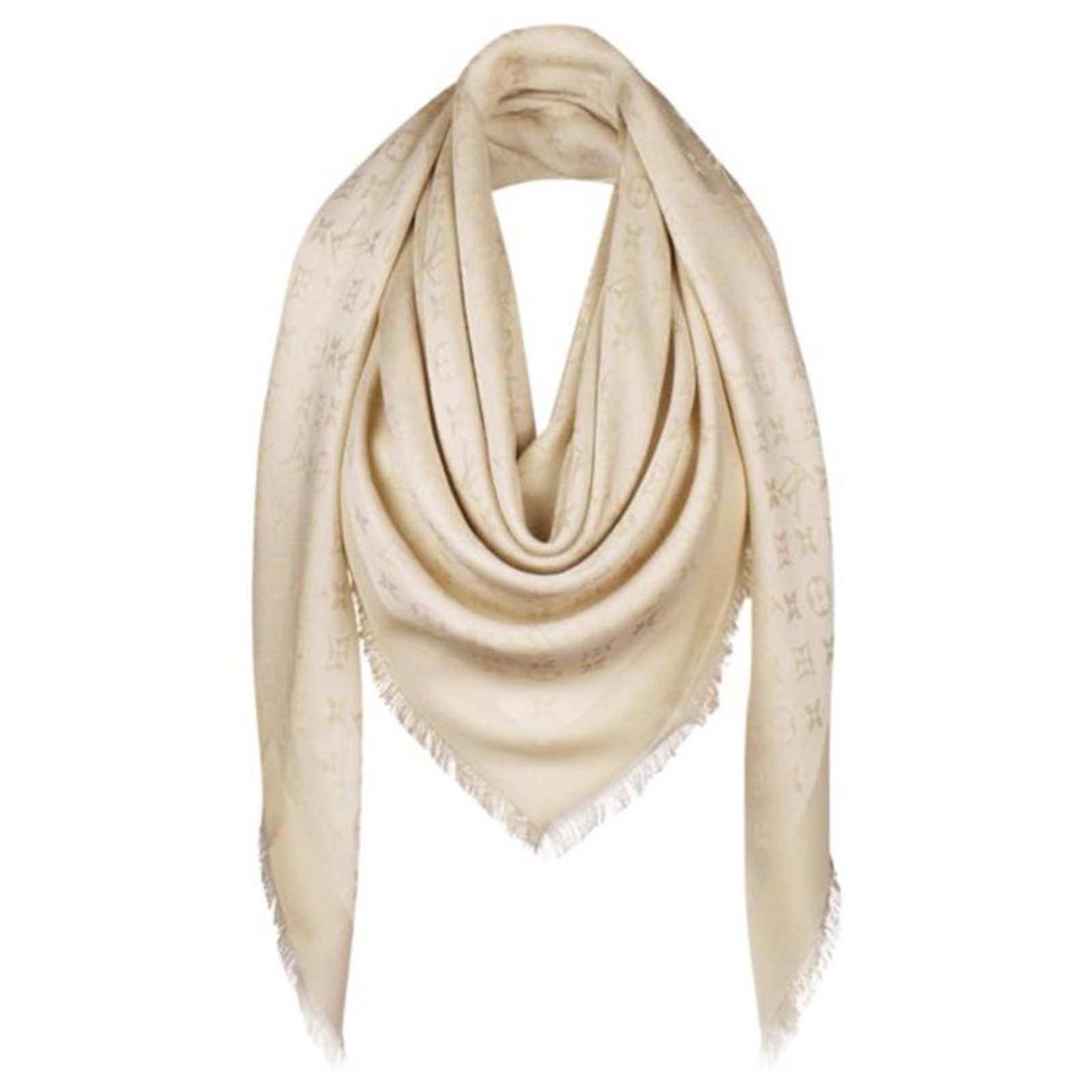 Louis Vuitton monogram Shine White with gold shawl weaved jacquard