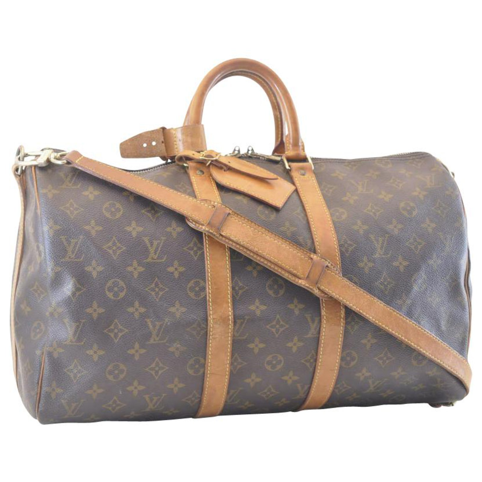 Louis Vuitton Keepall Bandouliere 45 Brown Cloth ref.835295 - Joli