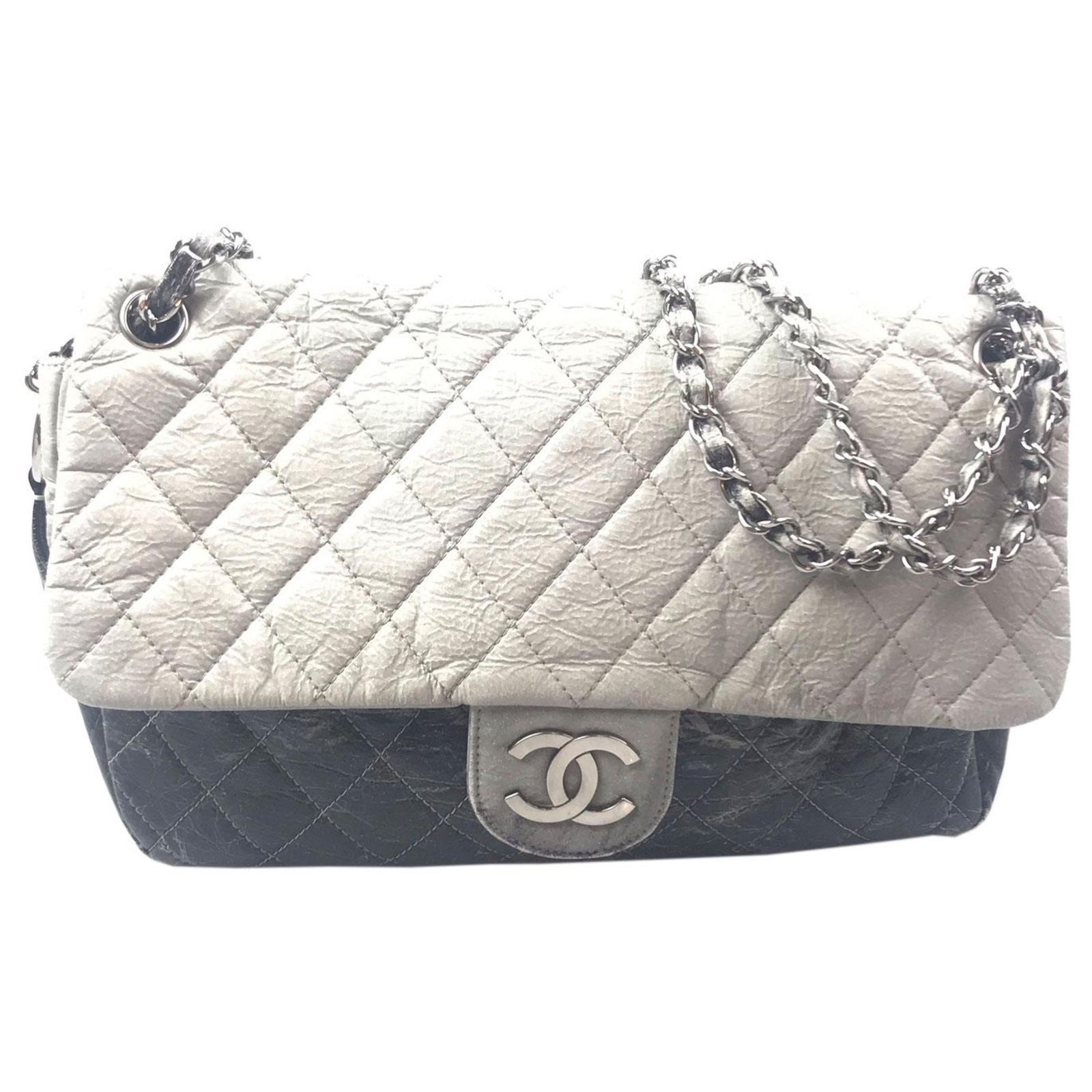 Chanel Black Quilted Ombre Leather Flap Bag