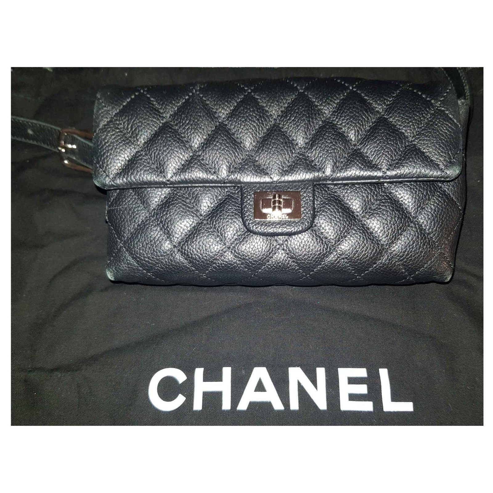 Chanel Classic Belt Bag Black Caviar Pouch  Leather  - Joli  Closet