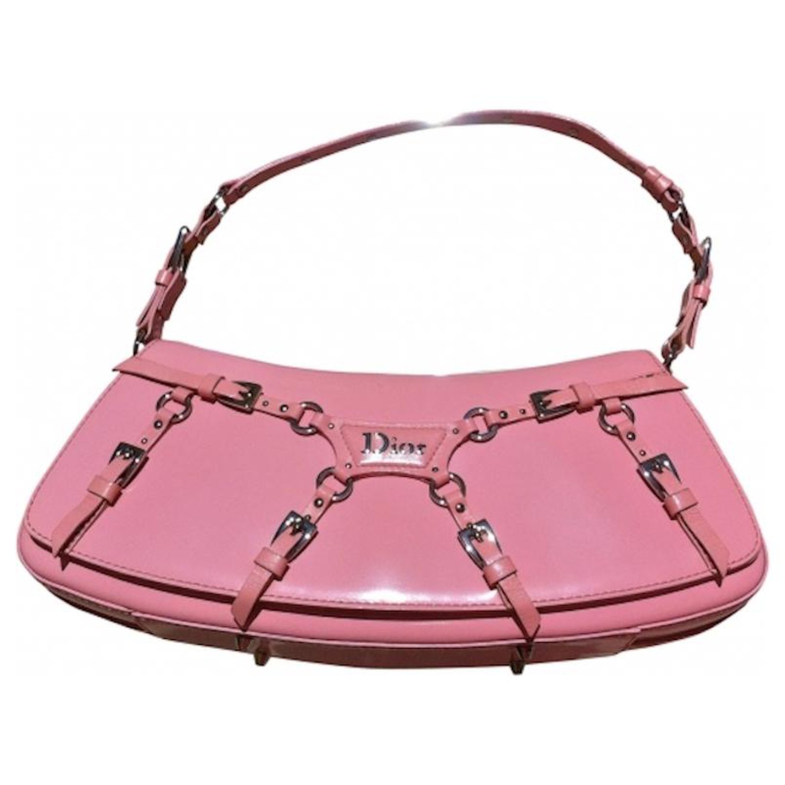 Lady dior leather handbag Dior Pink in Leather - 32716403
