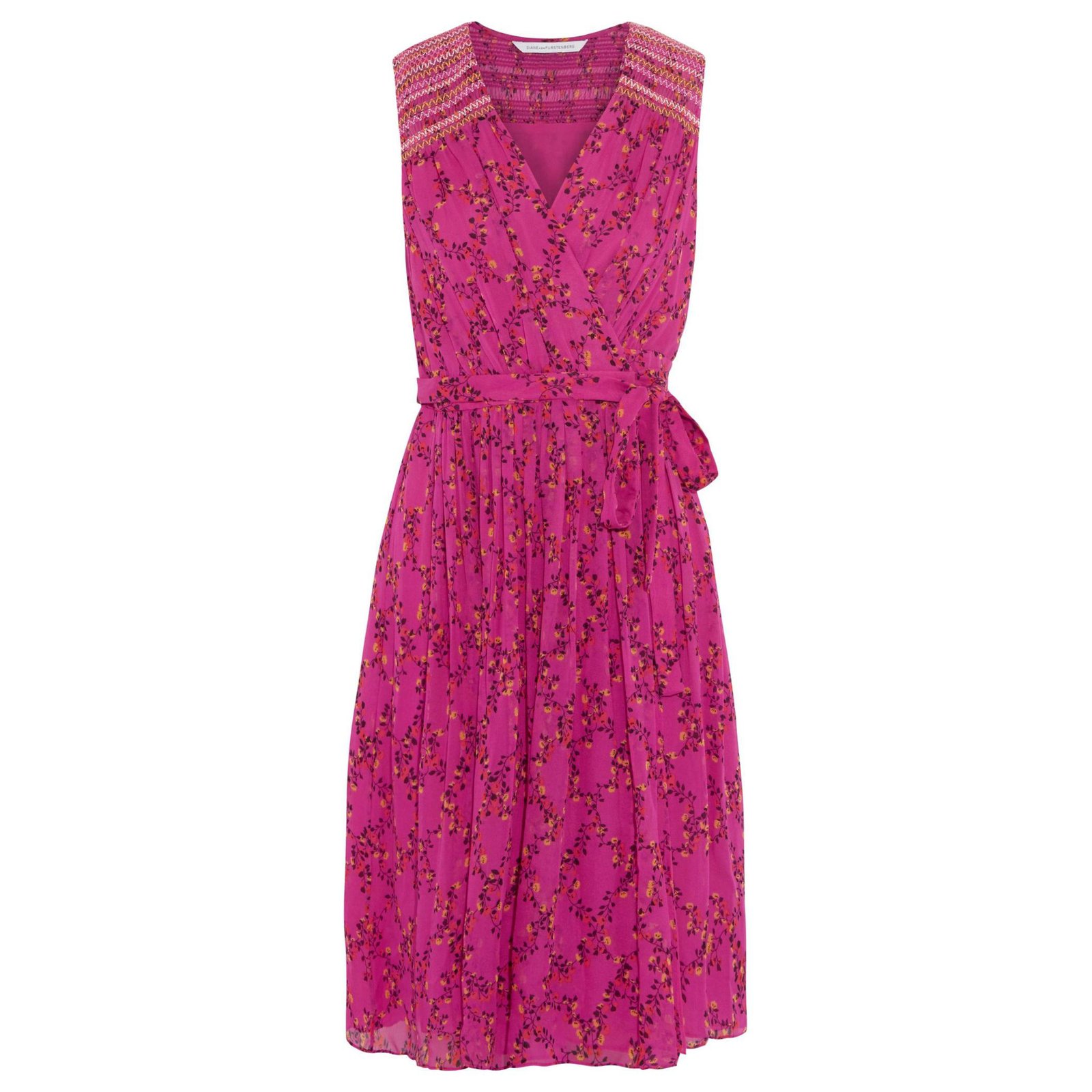 dvf pink wrap dress