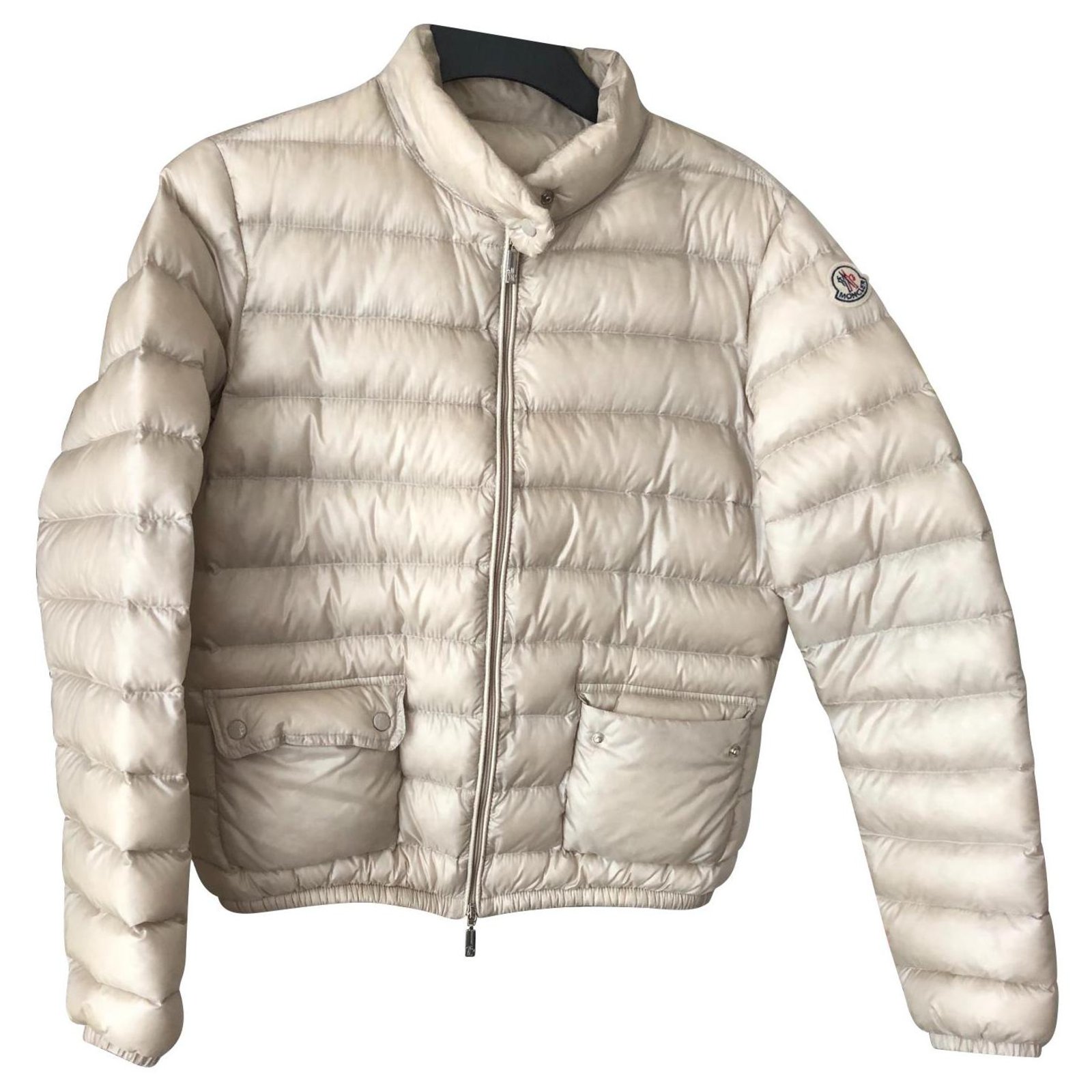 Moncler Coats, Outerwear Beige Polyester ref.129872 - Joli Closet