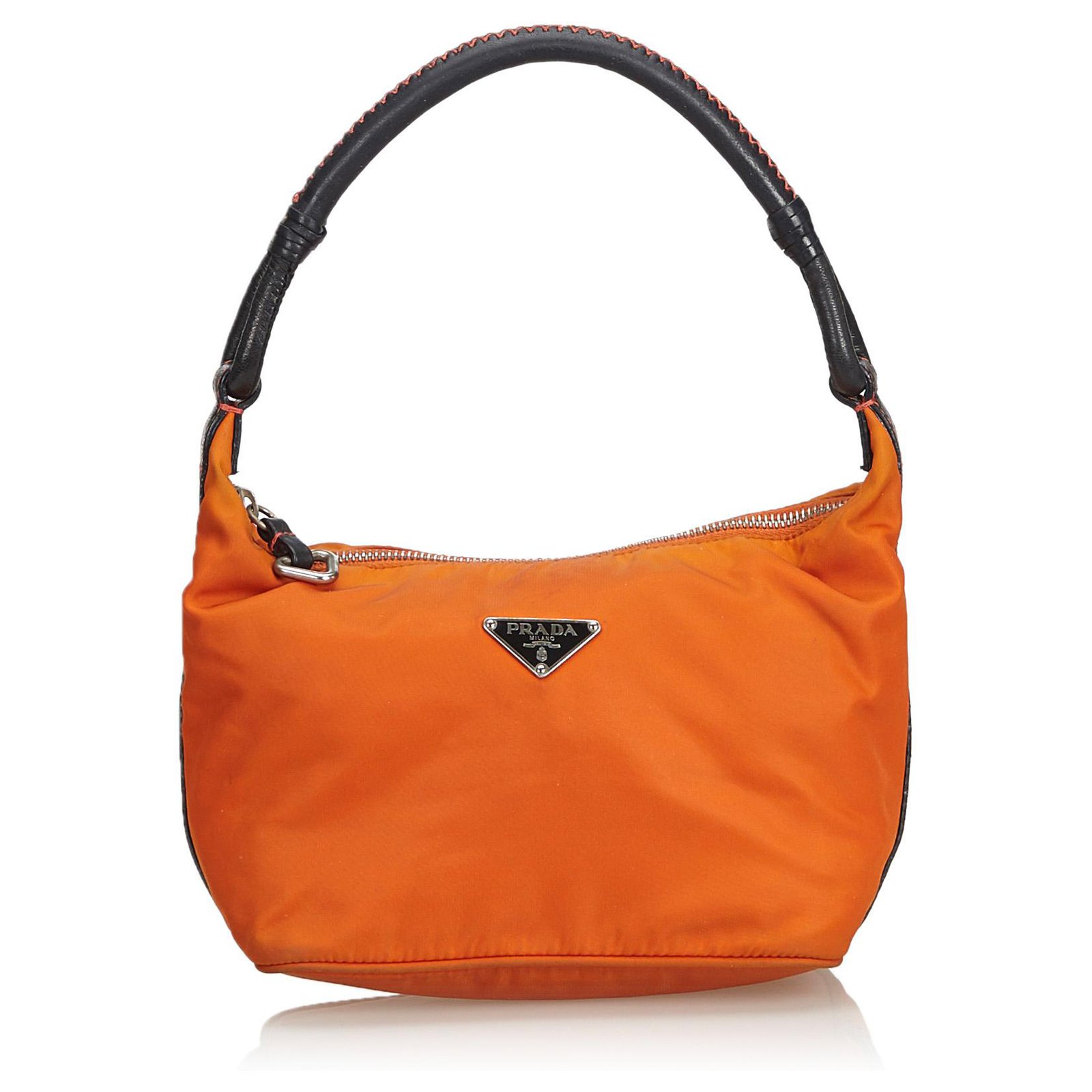 Prada Prada Orange Nylon Shoulder Bag 