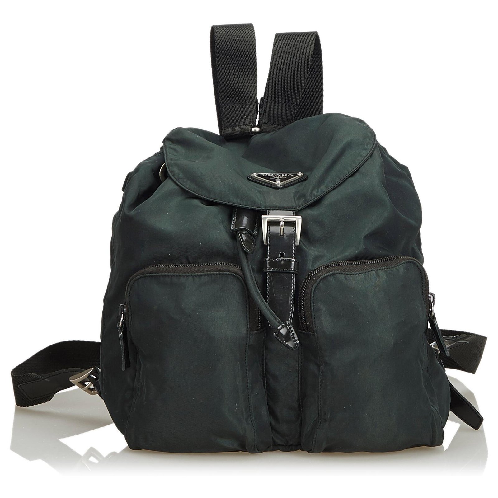 prada green backpack