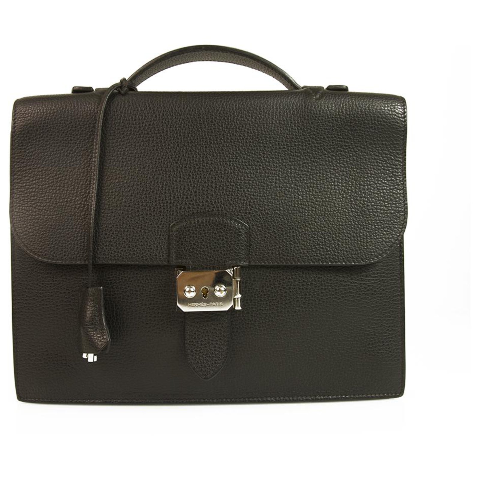 Hermès Hermes Sac a Depeches 27 Black Togo Leather Briefcase Handbag ...