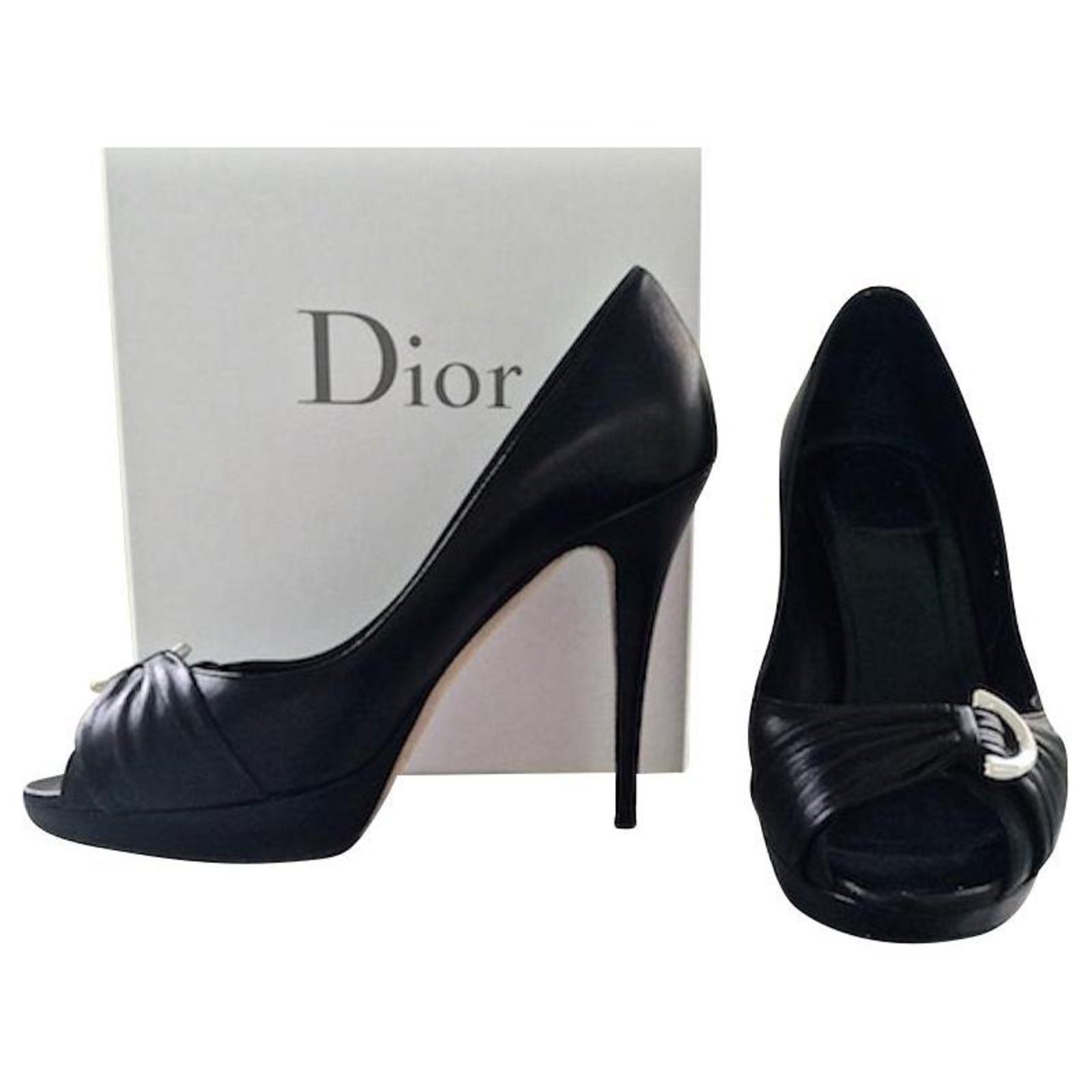 Jadior cloth heels Dior Black size 385 EU in Cloth  30890993
