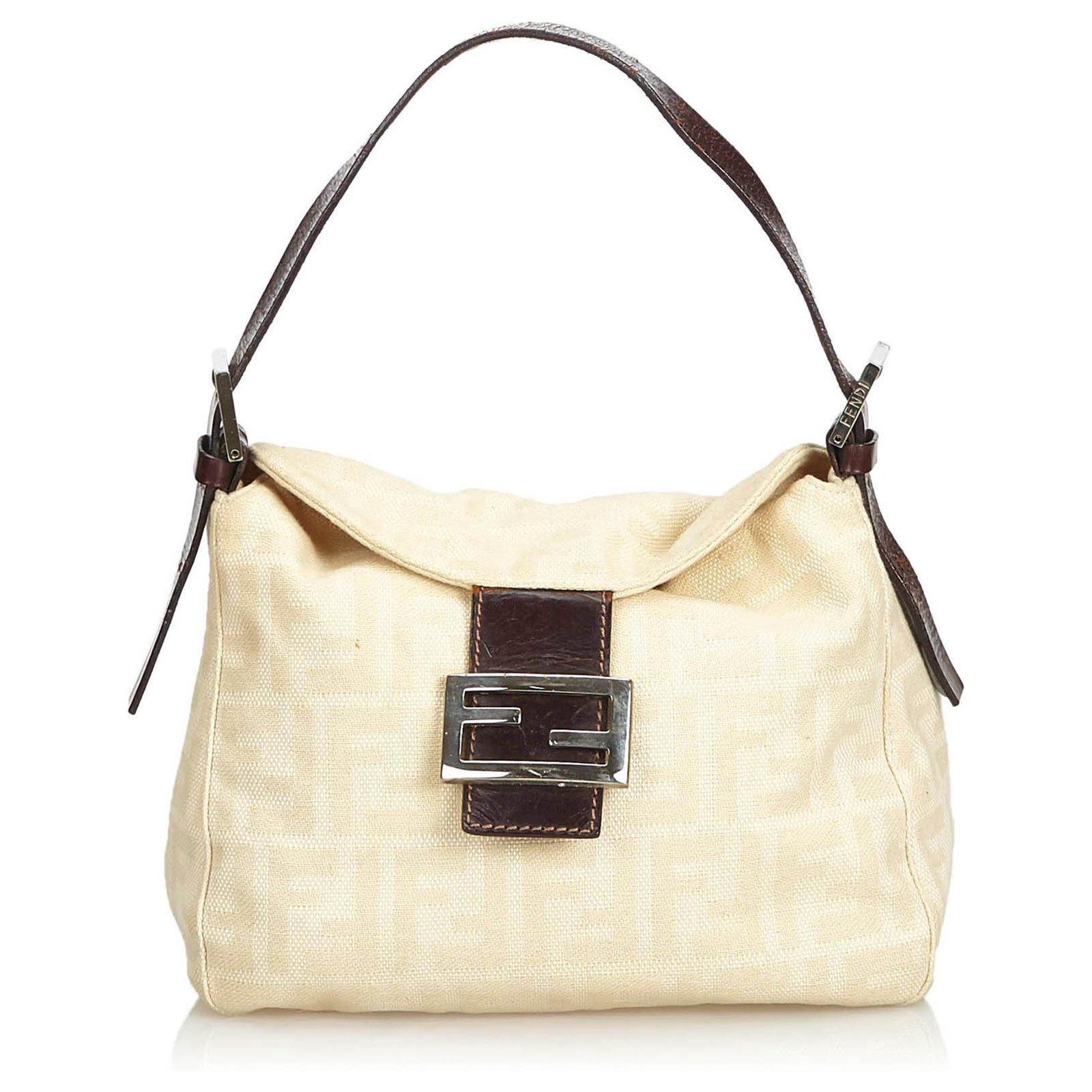 fendi white and brown bag