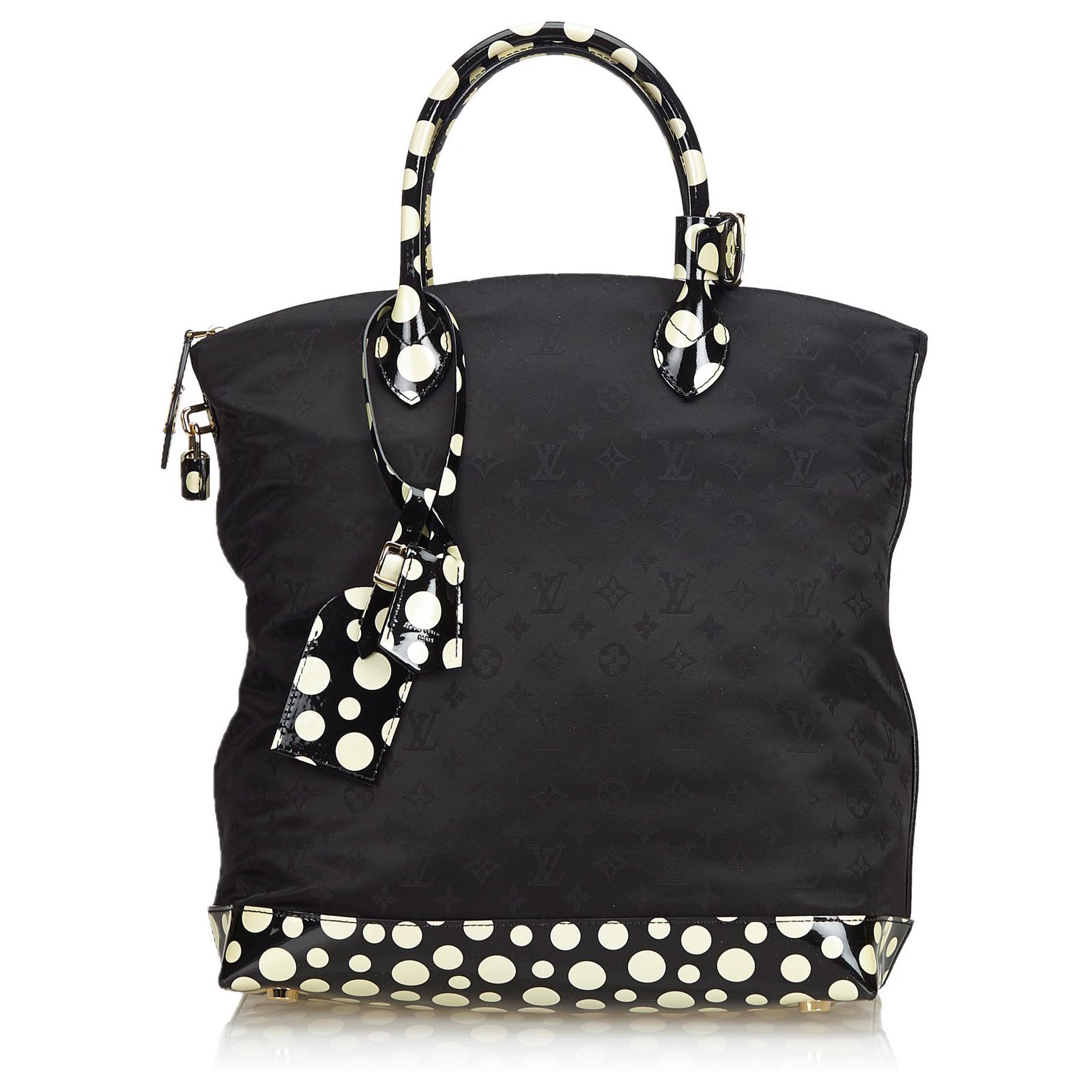 Yayoi Kusama x Louis Vuitton Black Monogram Nylon Dots Infinity Lockit  QJB0AI1GKB004