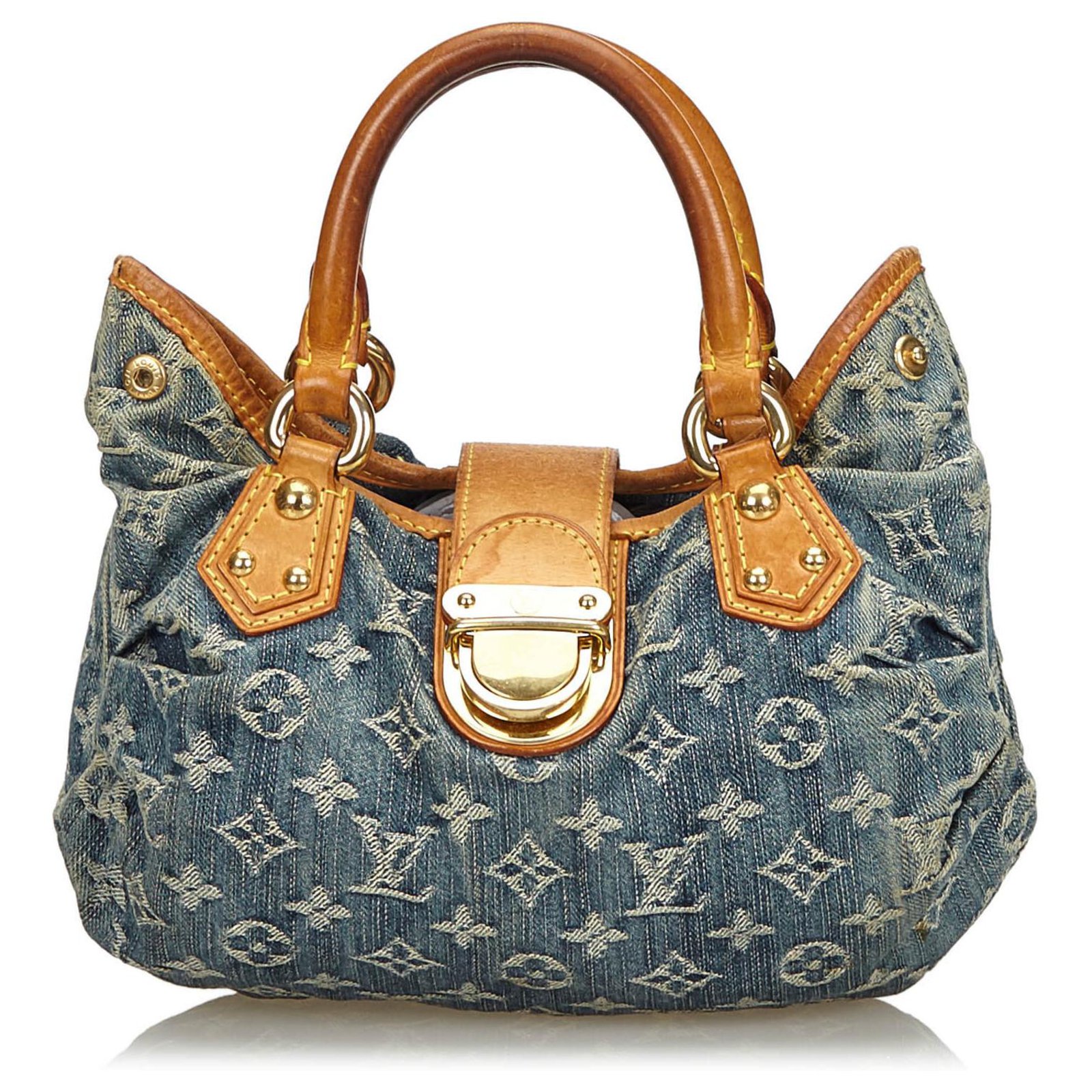 Louis Vuitton Louis Vuitton Blue Monogram Denim Pleaty Handbag Handbags Leather,Denim,Cloth ...