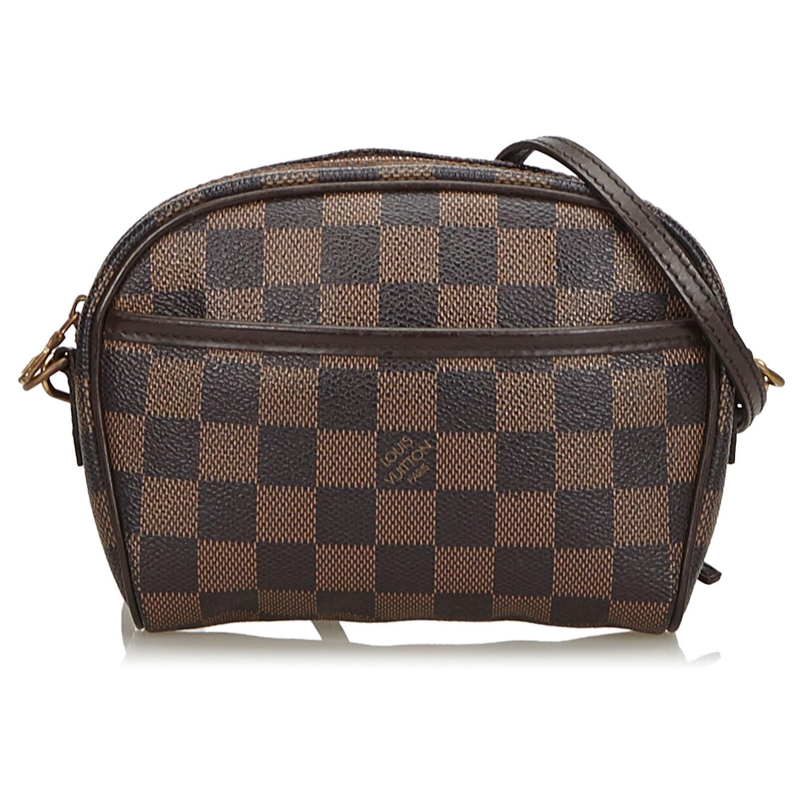 Louis Vuitton Brown Damier Ebene Ipanema Pochette Leather Cloth ref.131135  - Joli Closet