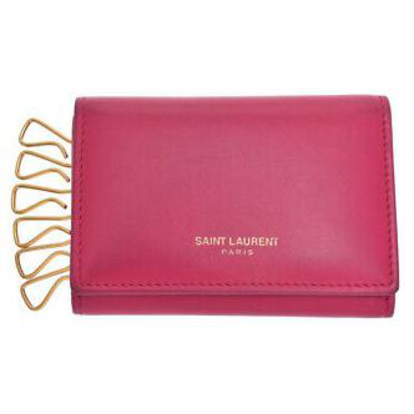 Saint Laurent Leather Key Case Pink ref.132639 - Joli Closet