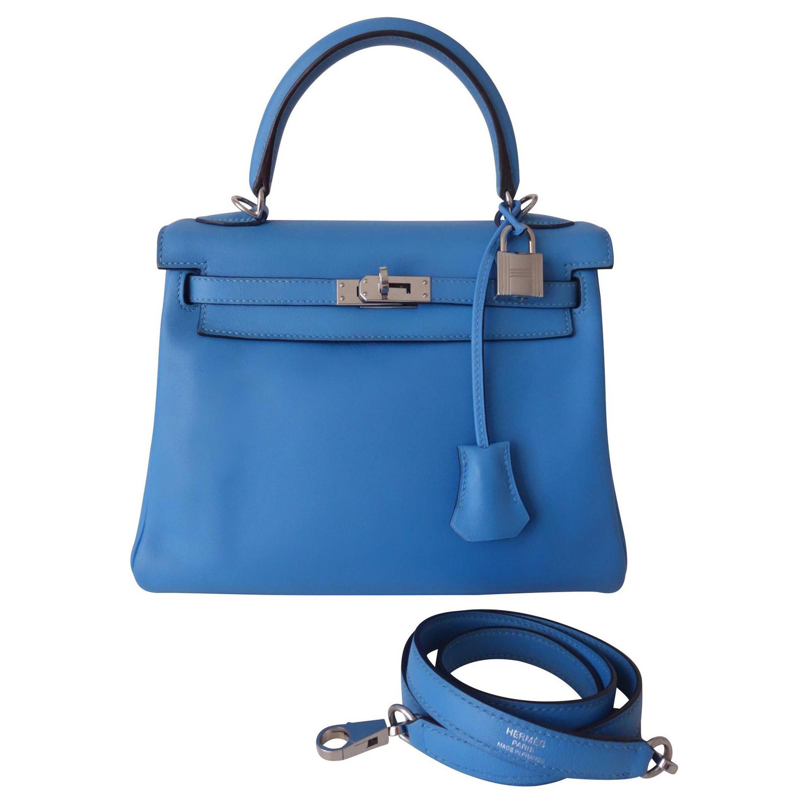 Hermès Hermes Kelly bag 25 BLUE PARADISE Leather ref.132663 Joli Closet