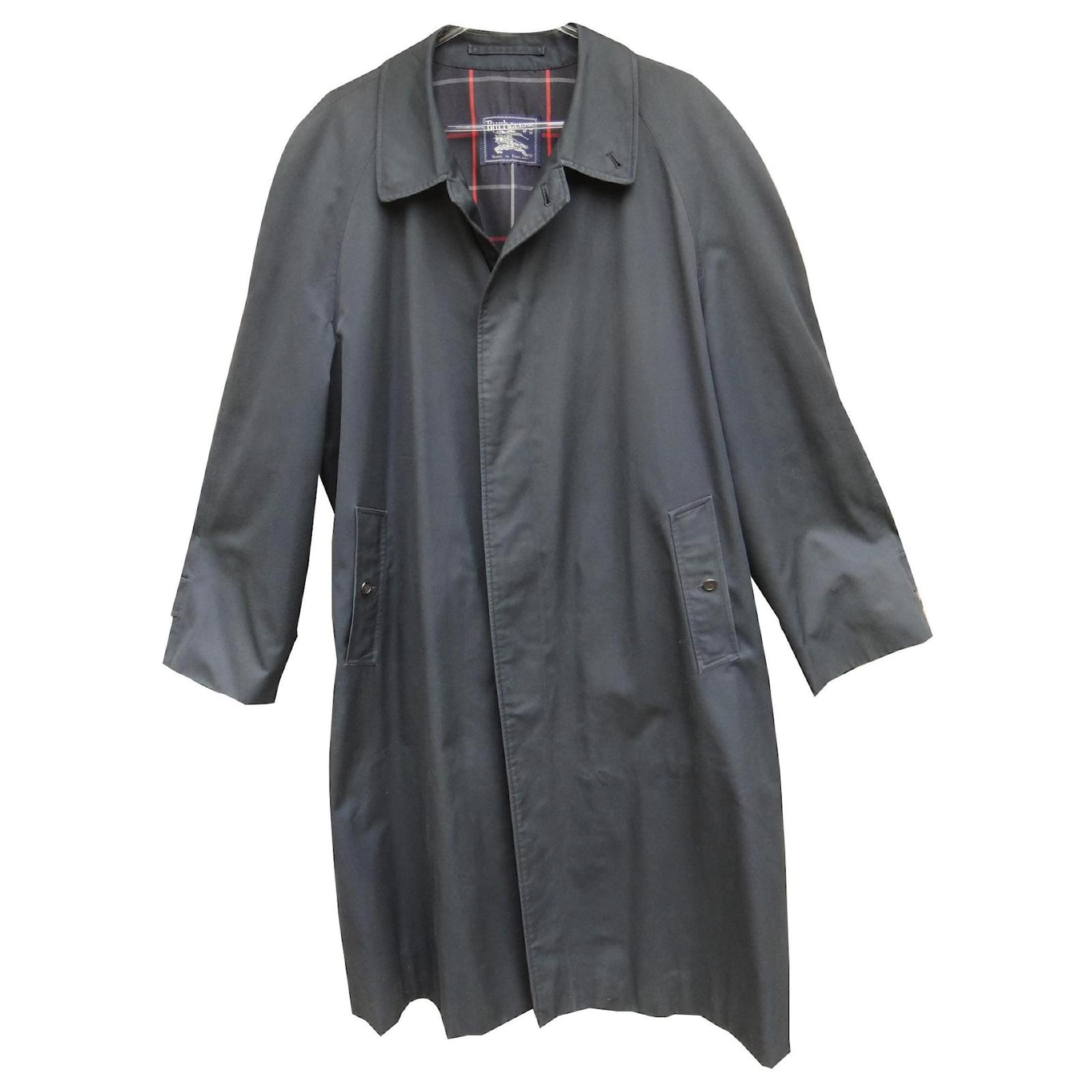 Manteau Marron avec Costume Rayé Bleu Marine et Cravate Rouge | Hockerty