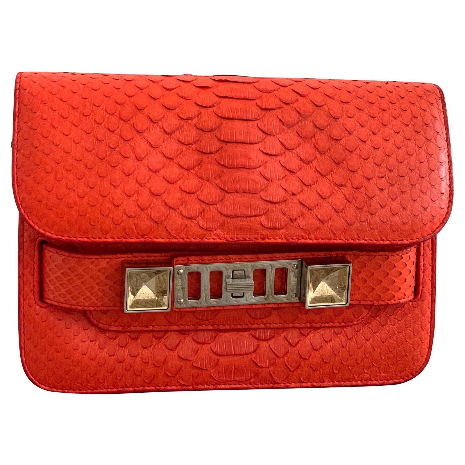 Proenza Schouler PS bag11 python Orange ref.133758 Joli Closet