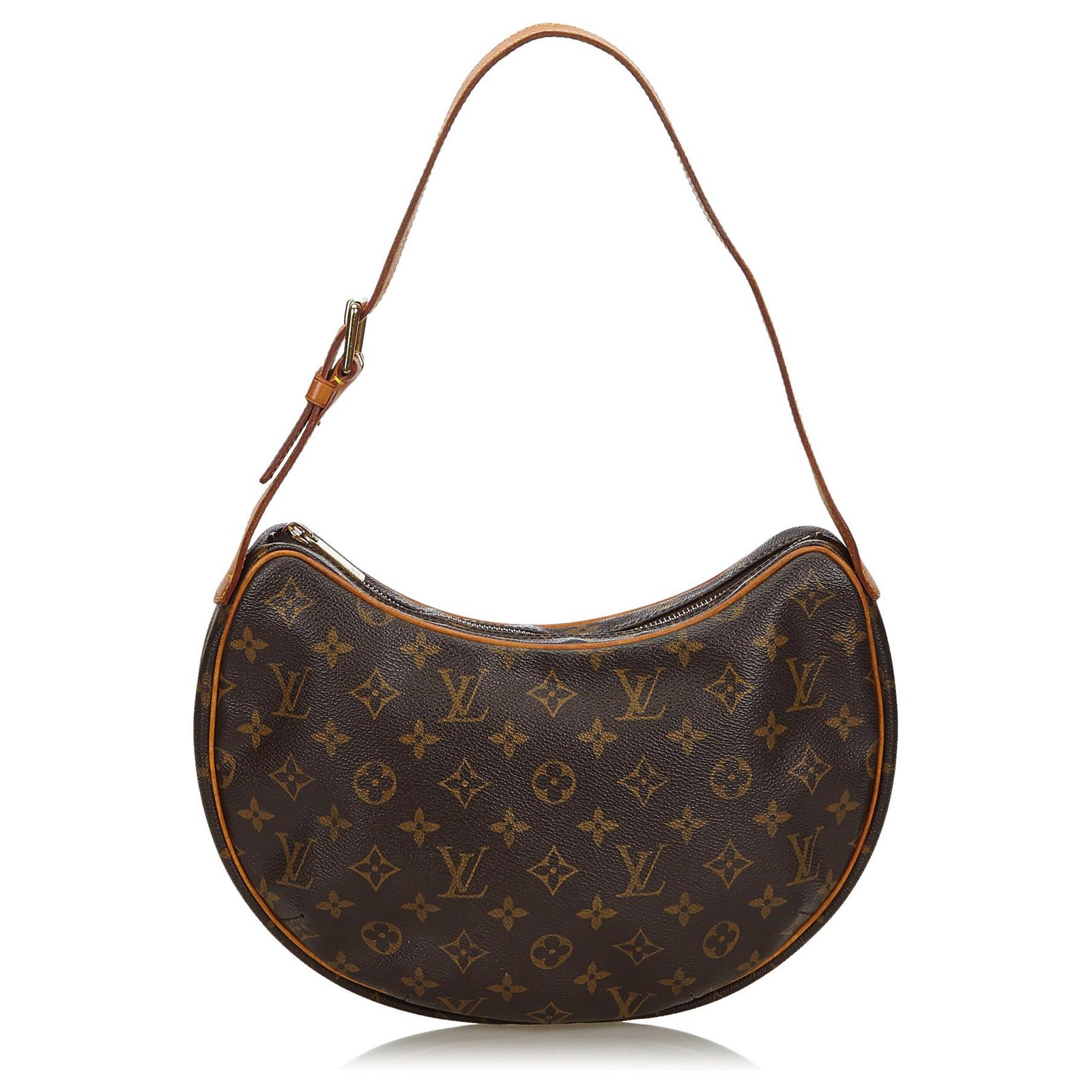 Louis Vuitton Brown Monogram Croissant PM Leather Cloth ref.134126