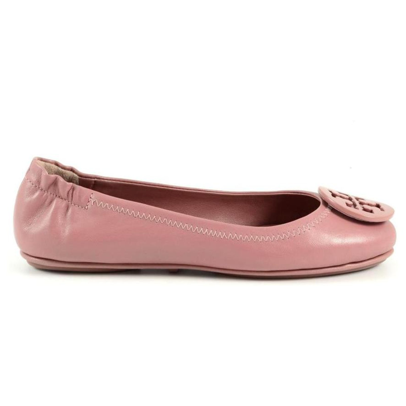 Urskive spørgeskema chokolade Tory Burch flat shoes new Pink Leather ref.134191 - Joli Closet