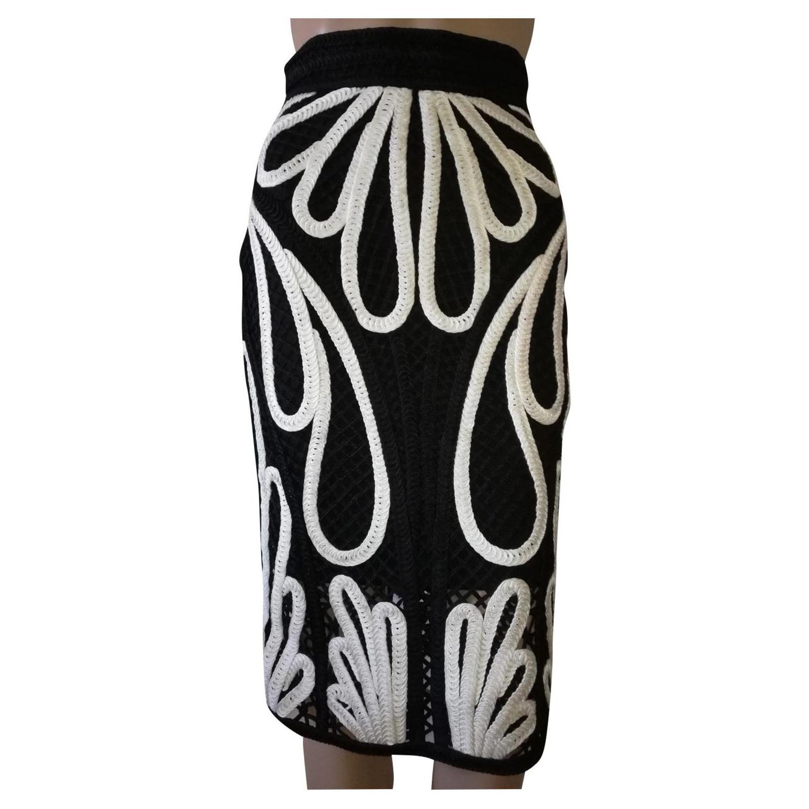 maje black and white skirt