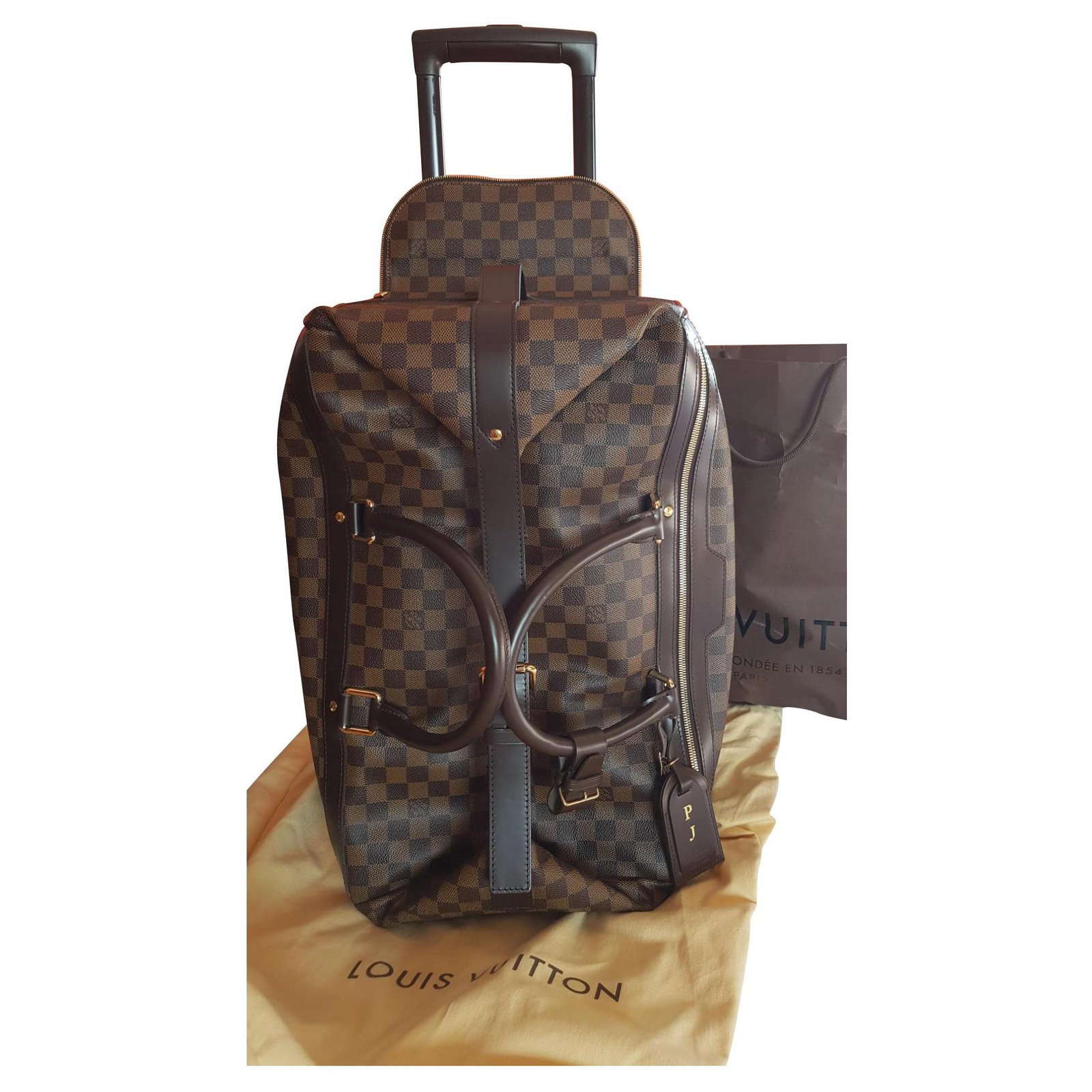 Louis Vuitton Eole 50 Damier ebony Leather Cloth ref.134827 - Joli