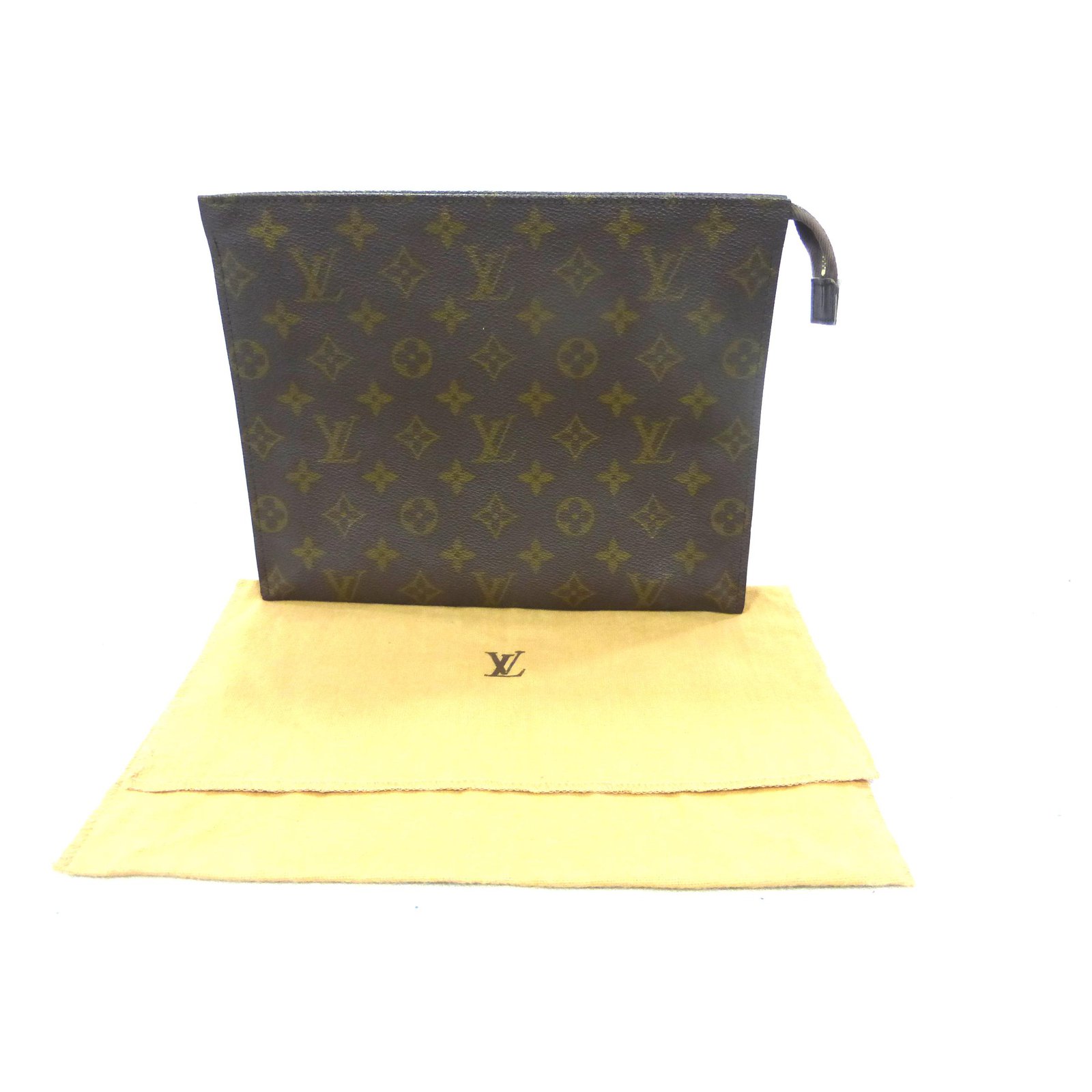 Louis Vuitton TOILET POCKET 26 Monogram Brown Leather ref.135037 