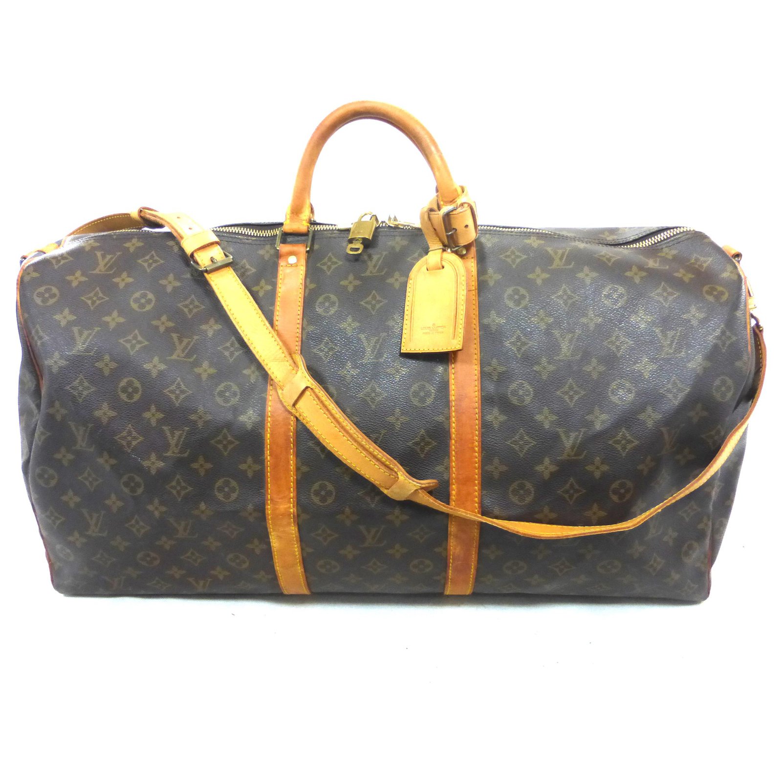 Louis Vuitton Keepall 60 Monogram Bag vintage with shoulder strap