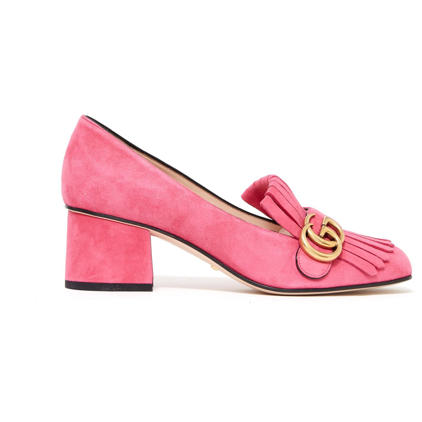 Gucci MARMONT EU38 PINK SUEDE NEW Flats 