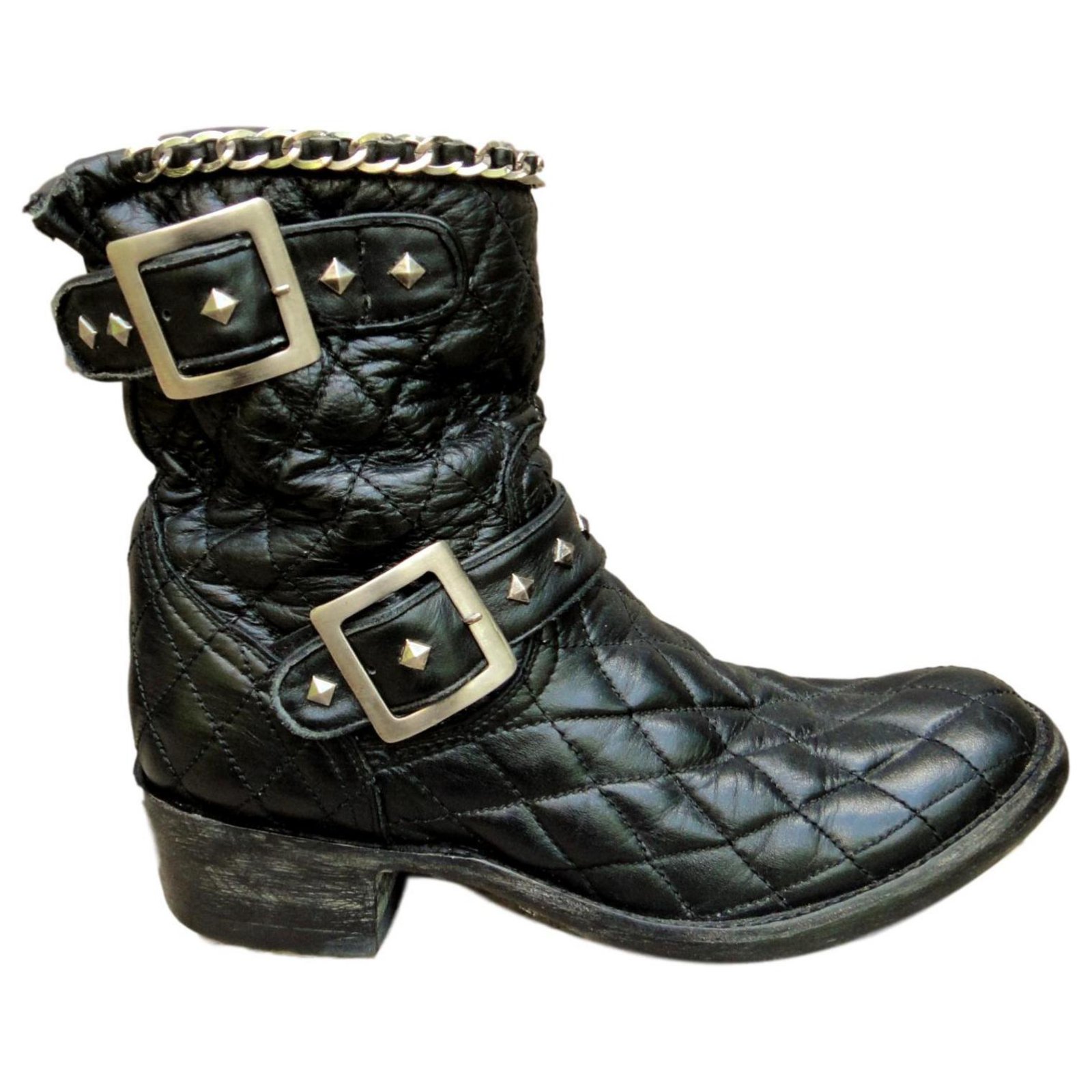boots Black Leather ref.135482 - Joli