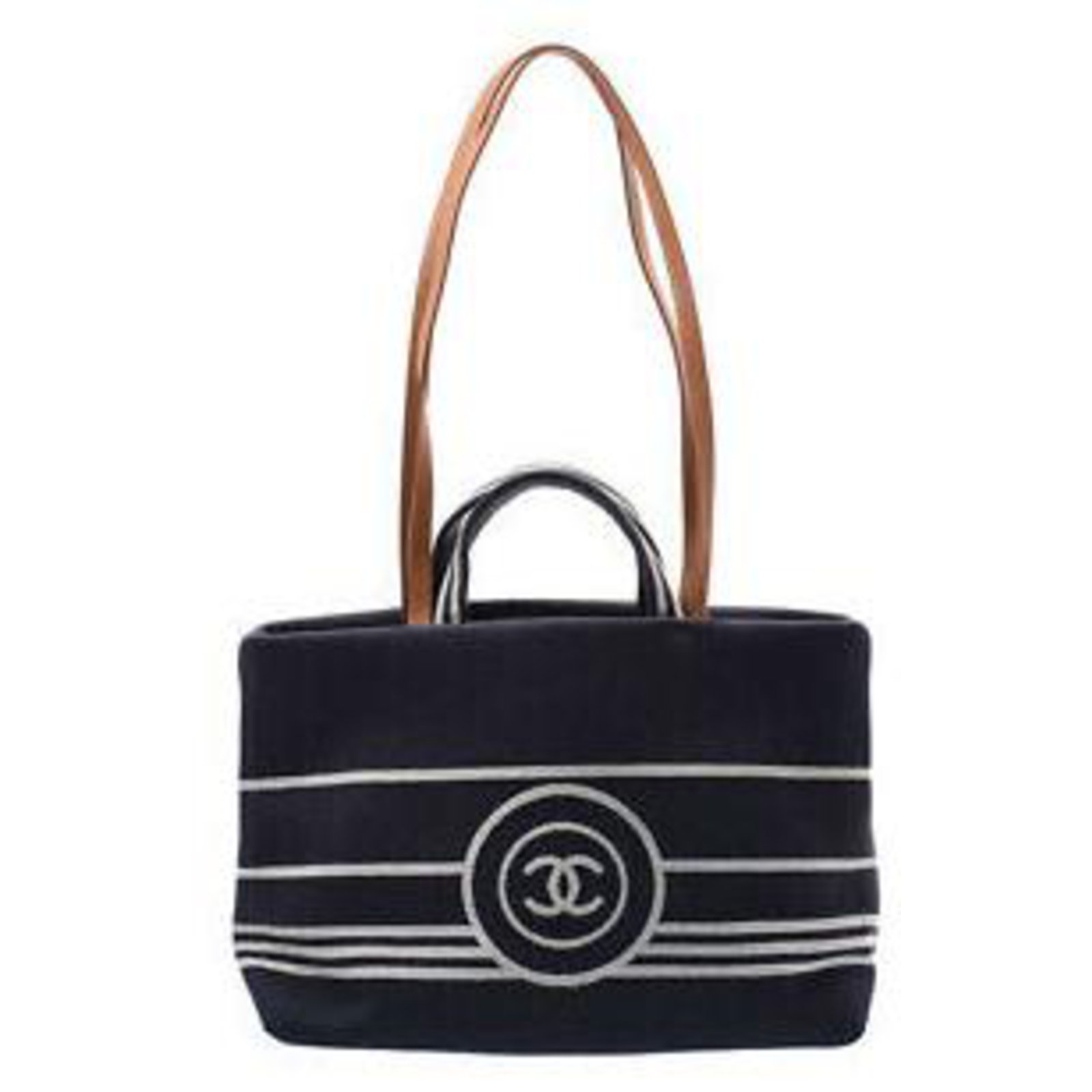 Chanel Vintage Tote Bag Blue Cloth ref.135682 - Joli Closet