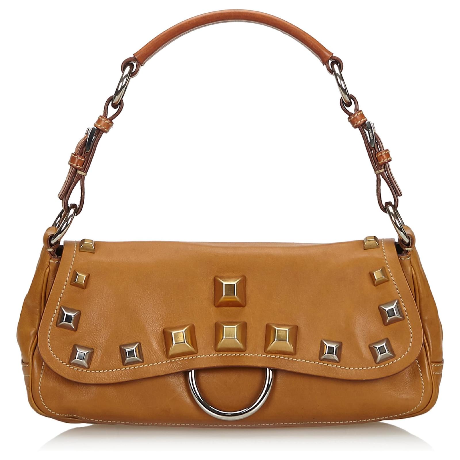 Prada Brown Leather Baguette Joli Closet