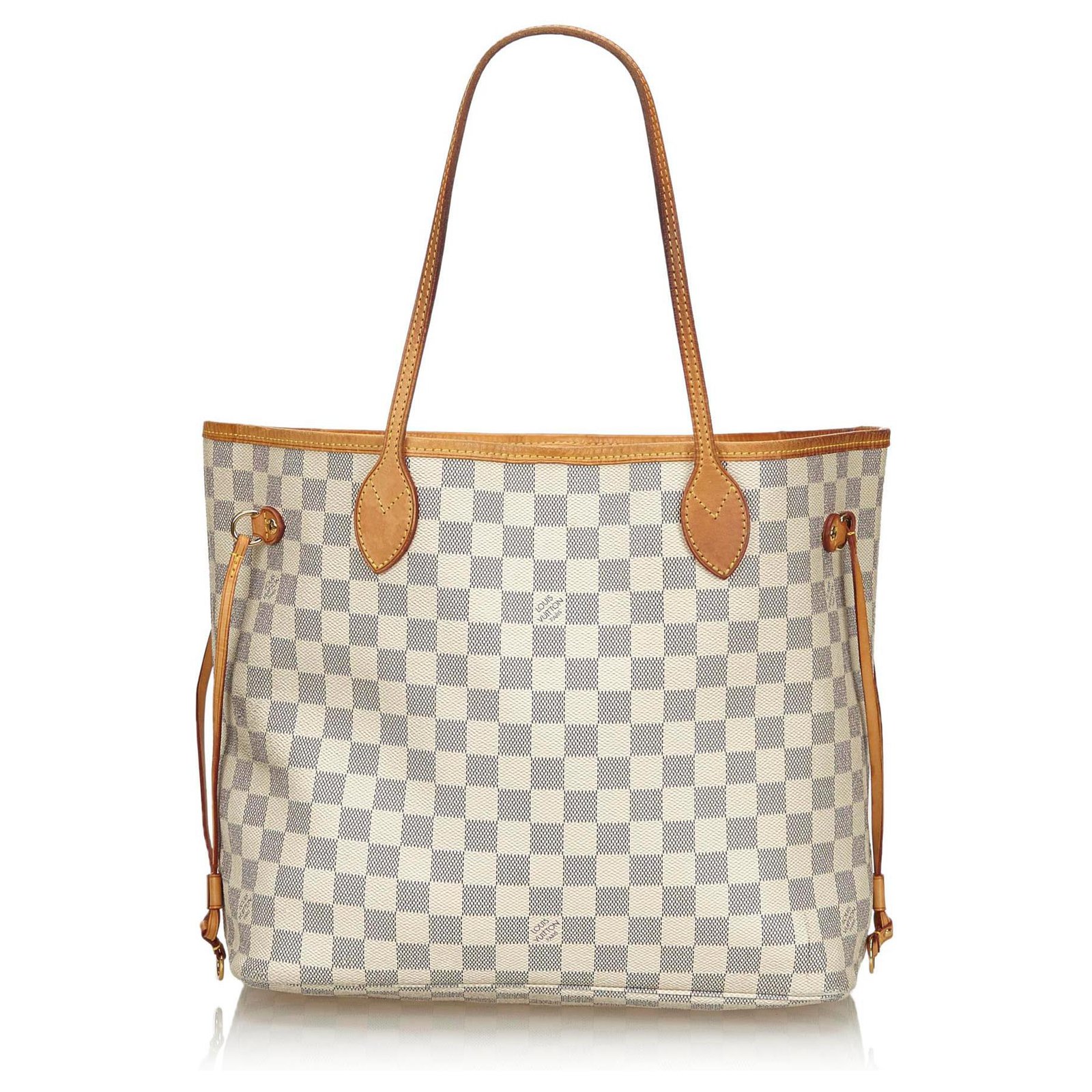 Cabas Louis Vuitton Louis Vuitton White Damier Azur Neverfull MM Cuir,Toile Blanc,Bleu ref ...